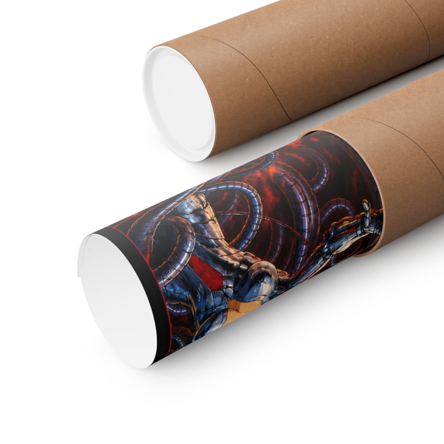 Metallic Souls Anime Poster — Matte Vertical Sci‑Fi Horror Art Print