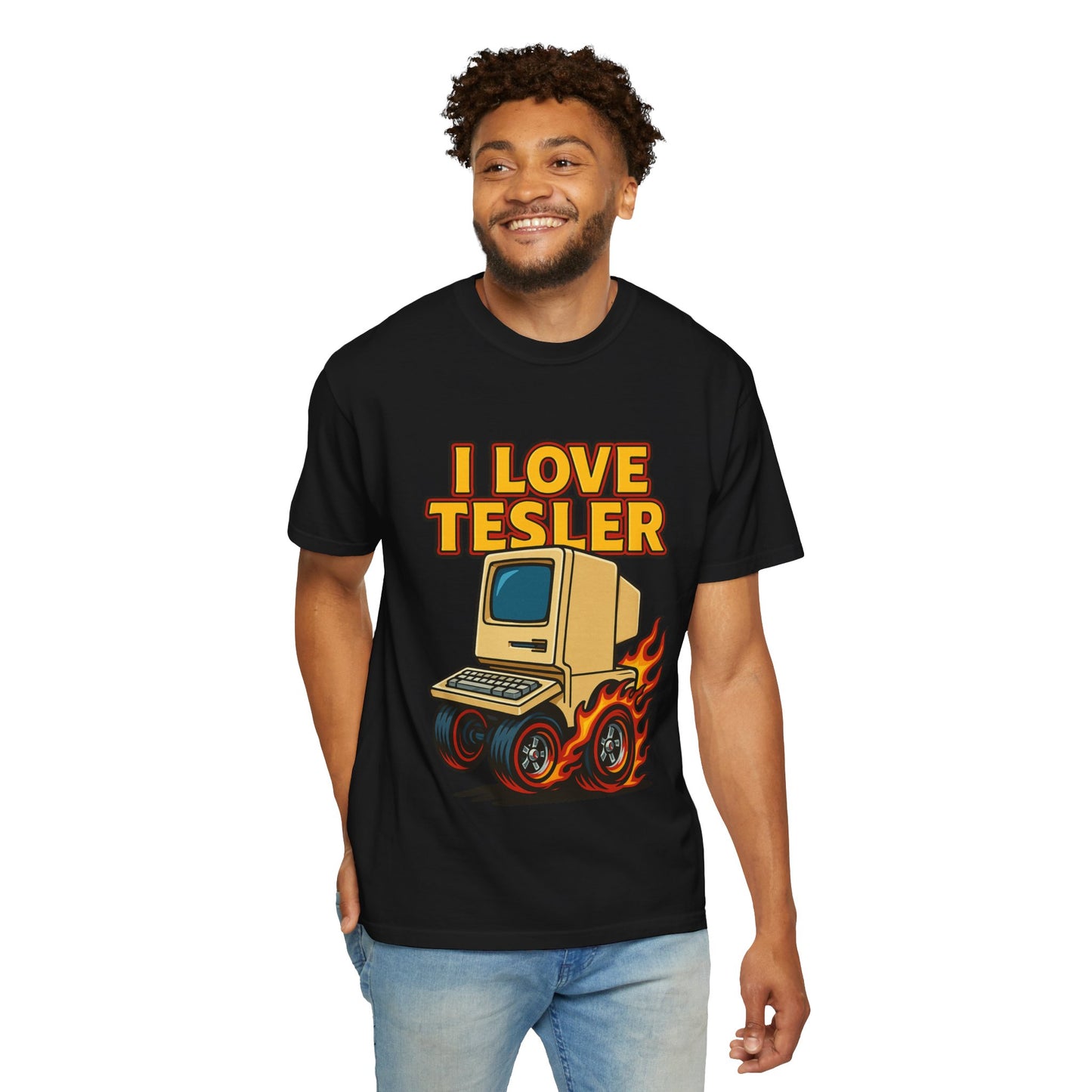 I Love Tesler Vintage Computer Tee — Retro Tech Graphic T-Shirt