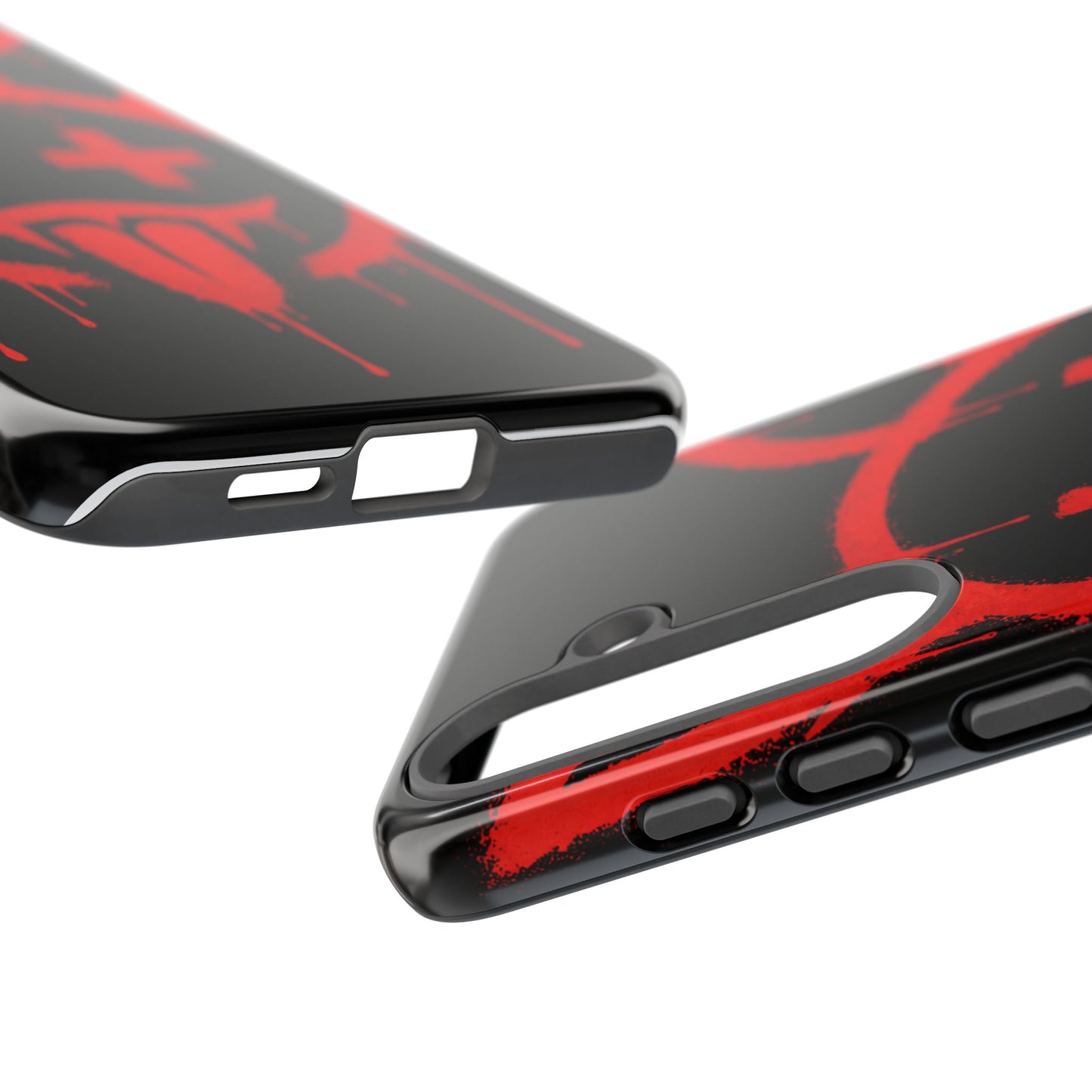 Phone Case - Metallic Souls Red Drip Smiley Graffiti Design