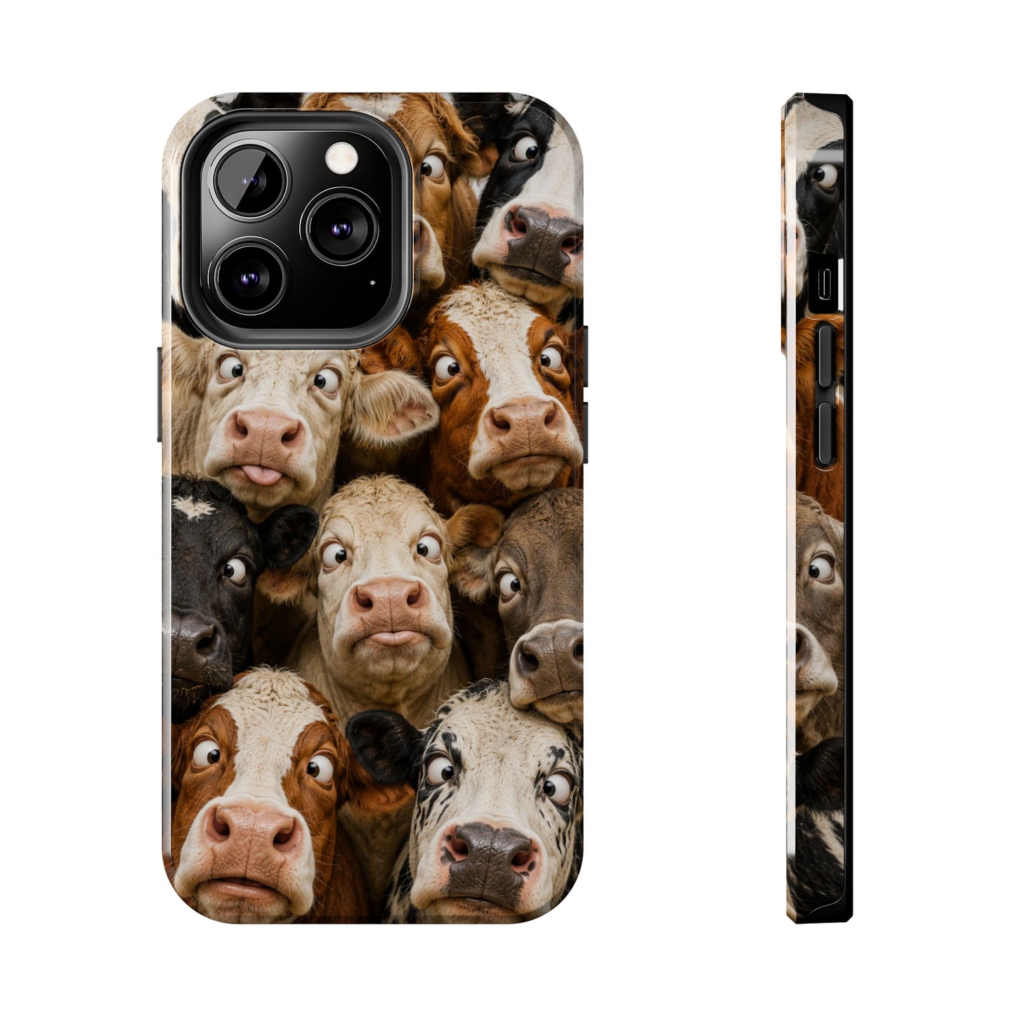 Cow Collage Tough Phone Case — Funny Farm Animal Protective Phone Cover