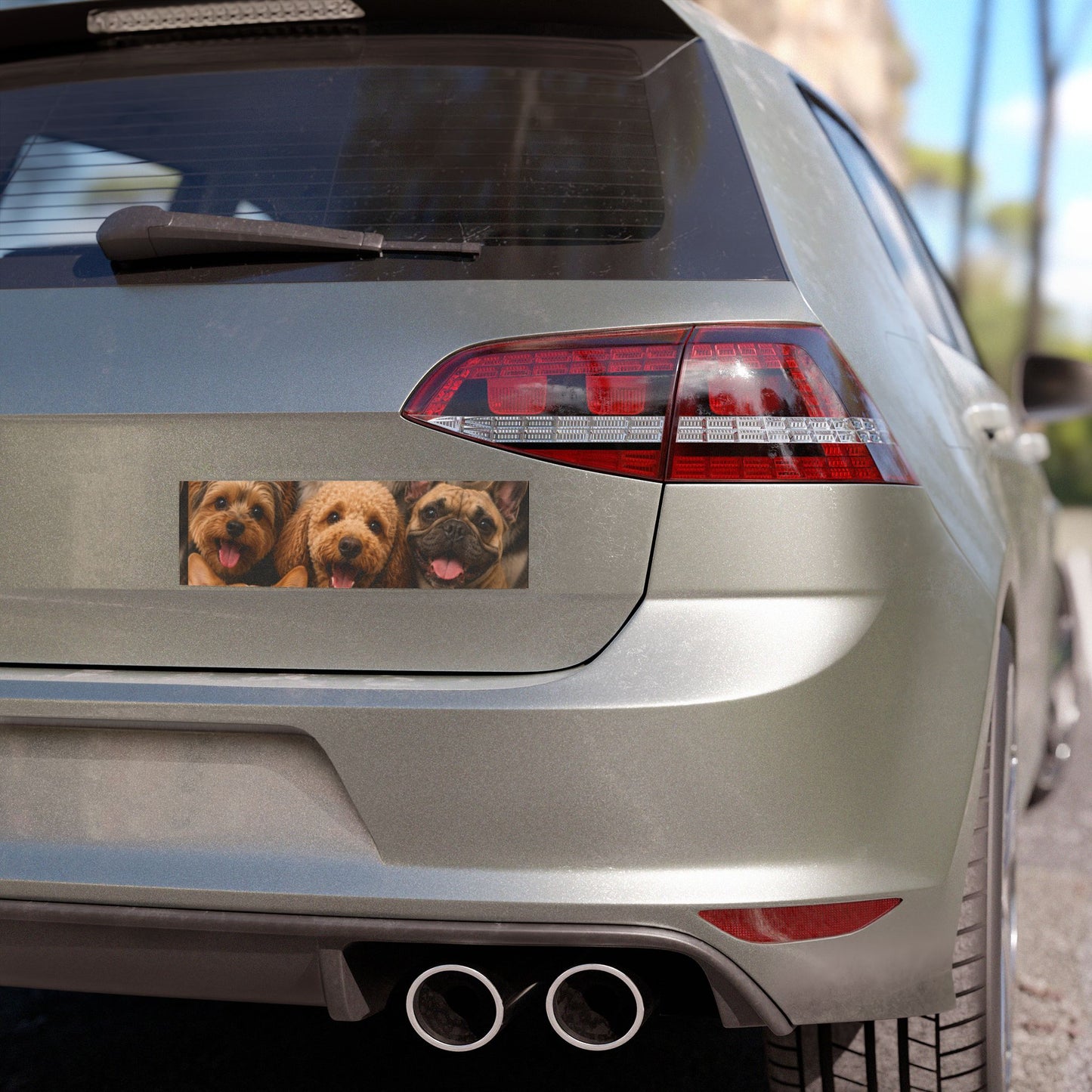 Dog Collage Car Magnet — Cute Smiling Dogs Vehicle Decor for Pet Lovers