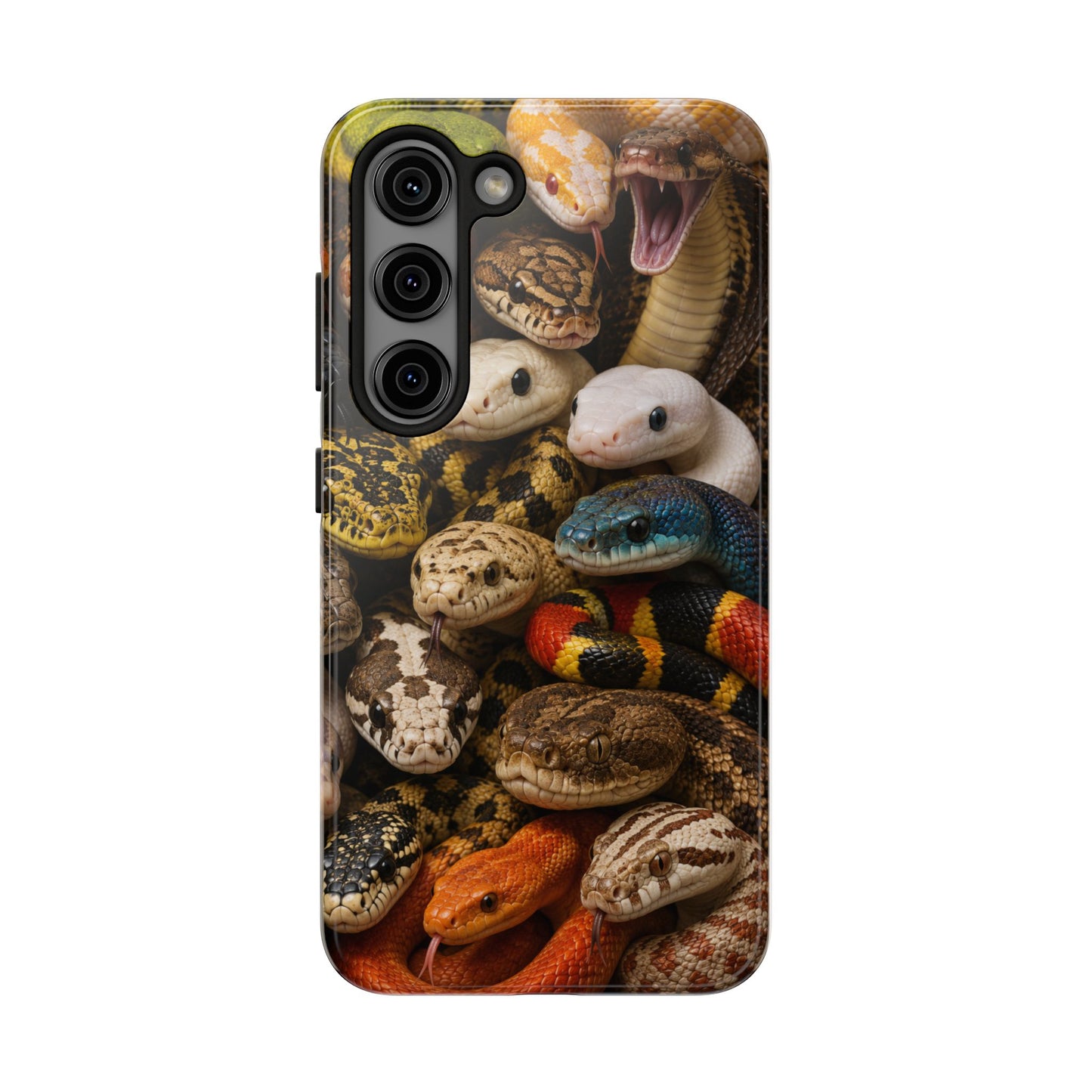 Snake Pattern Tough Phone Case — Colorful Snakes Protective Phone Cover