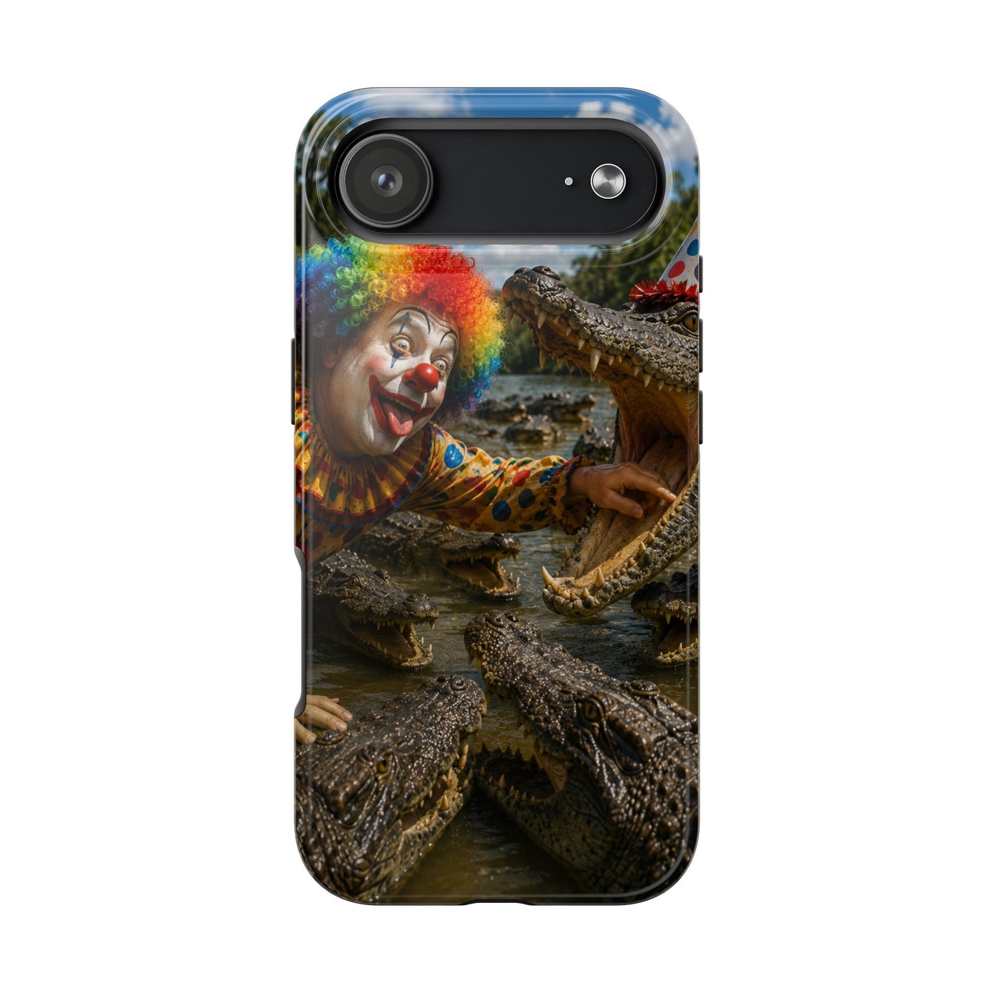 Creepy Clown Alligator Tough Phone Case — Horror Phone Cover for Scary Fans
