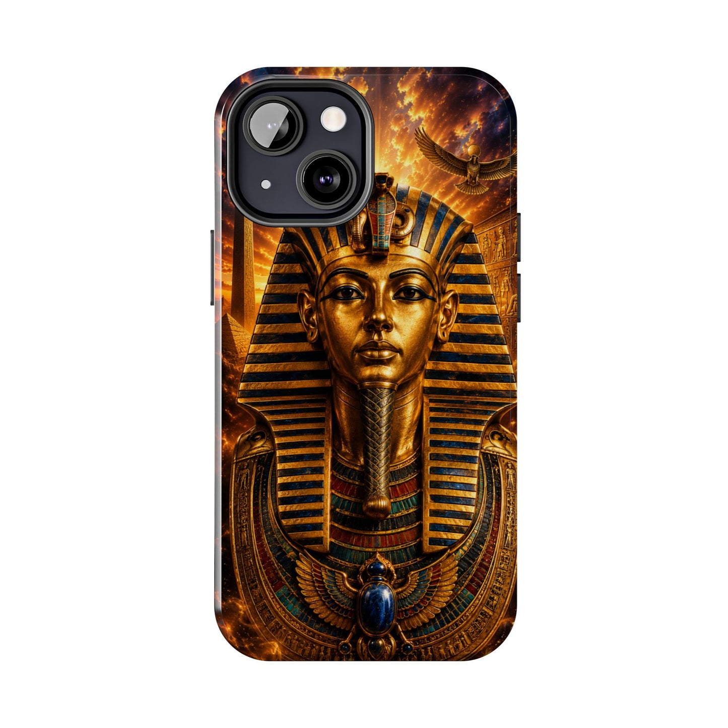 Egyptian Pharaoh Tough Phone Case — Protective Golden Tutankhamun Design