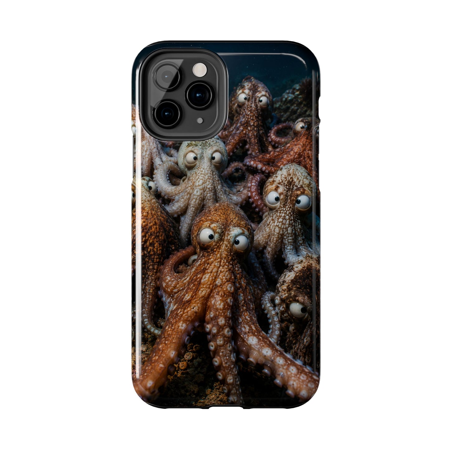 Octopus Cluster Tough Phone Case — Cute Underwater Sea Creature Protection