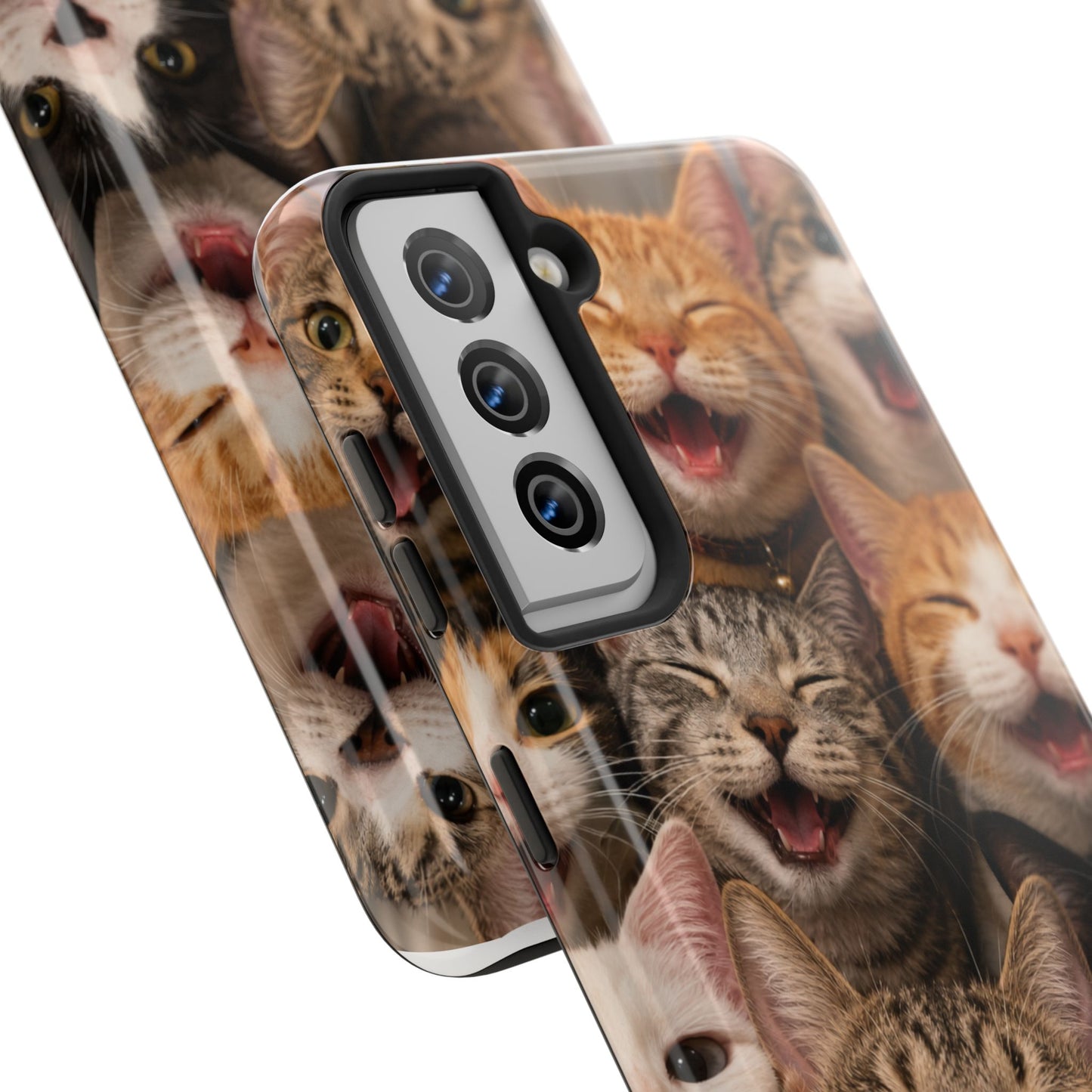 Tough Smiling Cats Collage Phone Case – Cute Cat Faces for iPhone