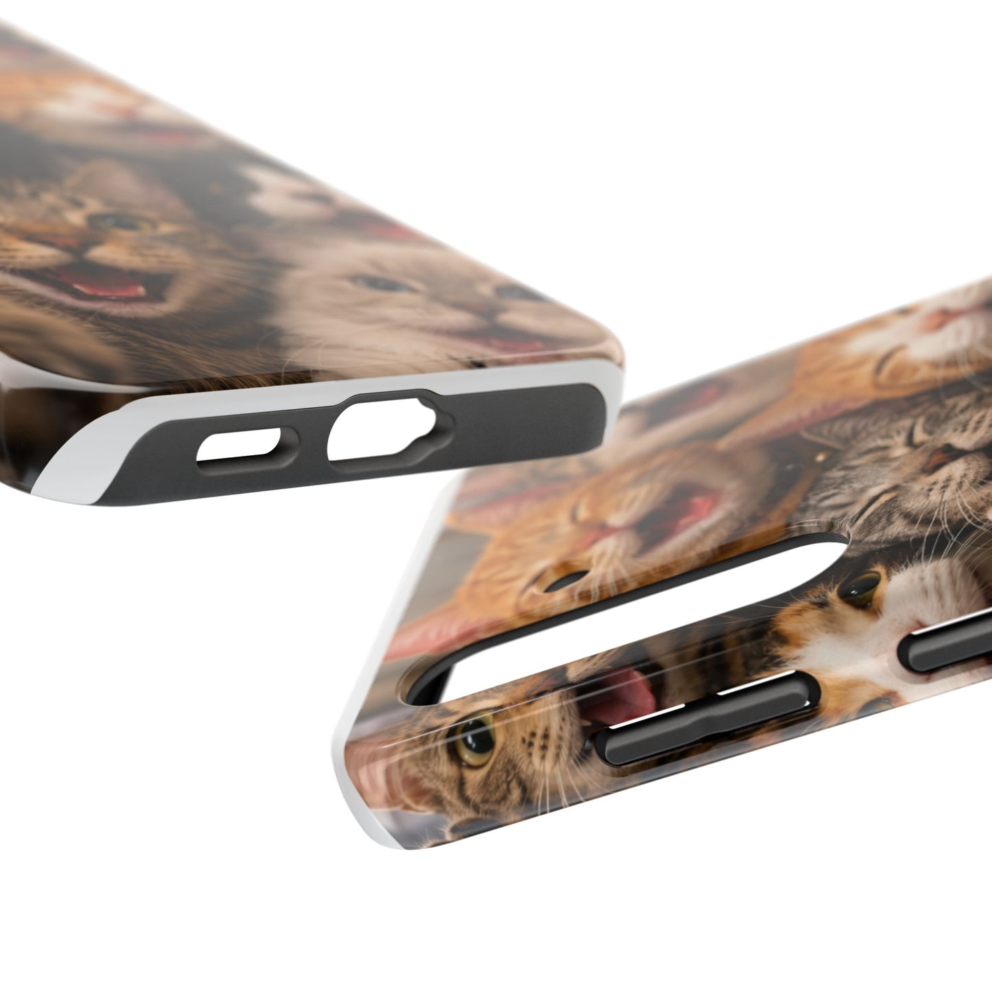 Tough Smiling Cats Collage Phone Case – Cute Cat Faces for iPhone