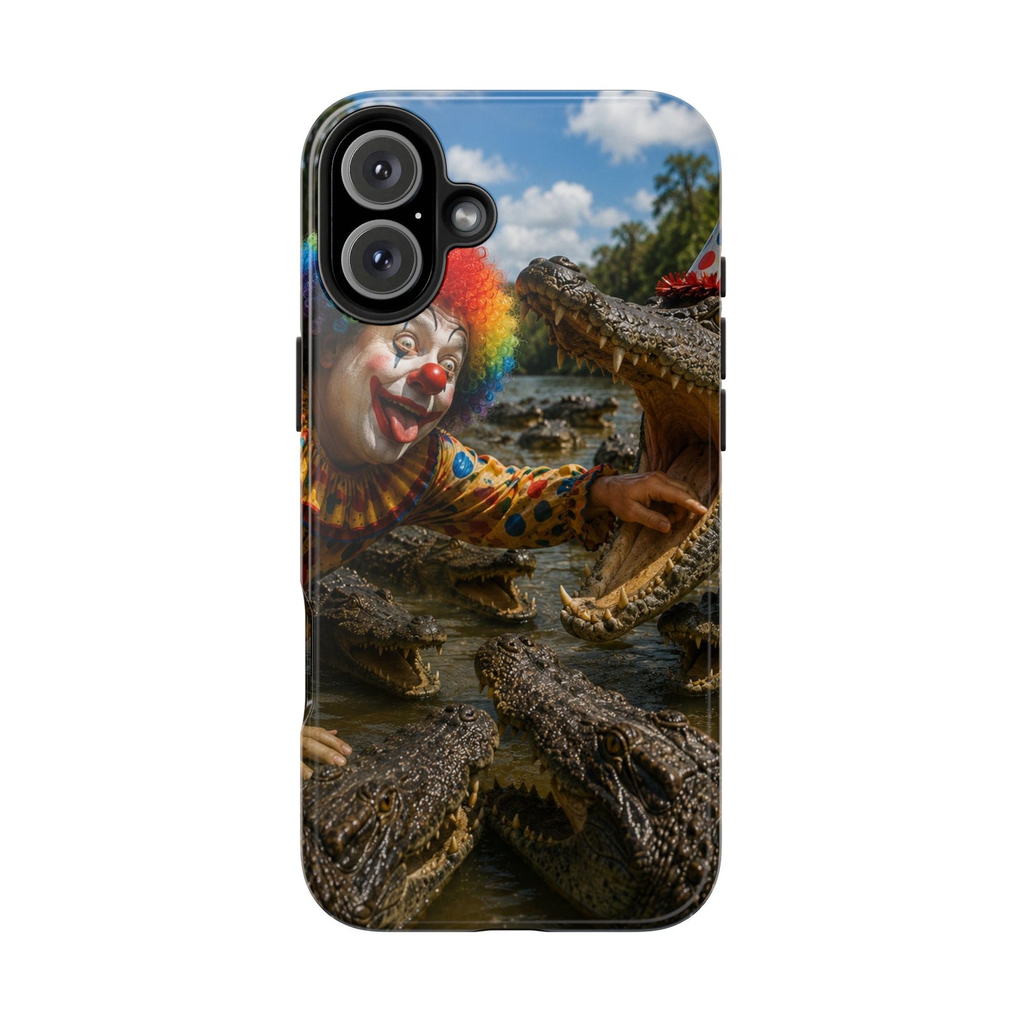 Creepy Clown Alligator Tough Phone Case — Horror Phone Cover for Scary Fans