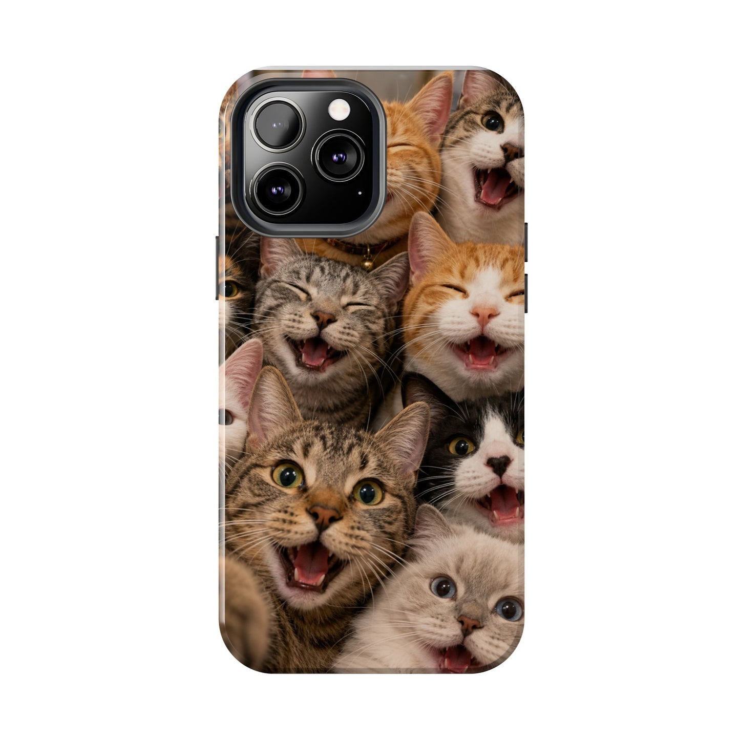 Tough Smiling Cats Collage Phone Case – Cute Cat Faces for iPhone