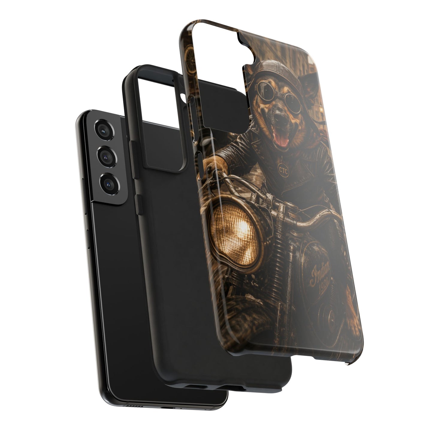 Phone Case — Biker Dog Riding Motorcycle Protective Tough Cover