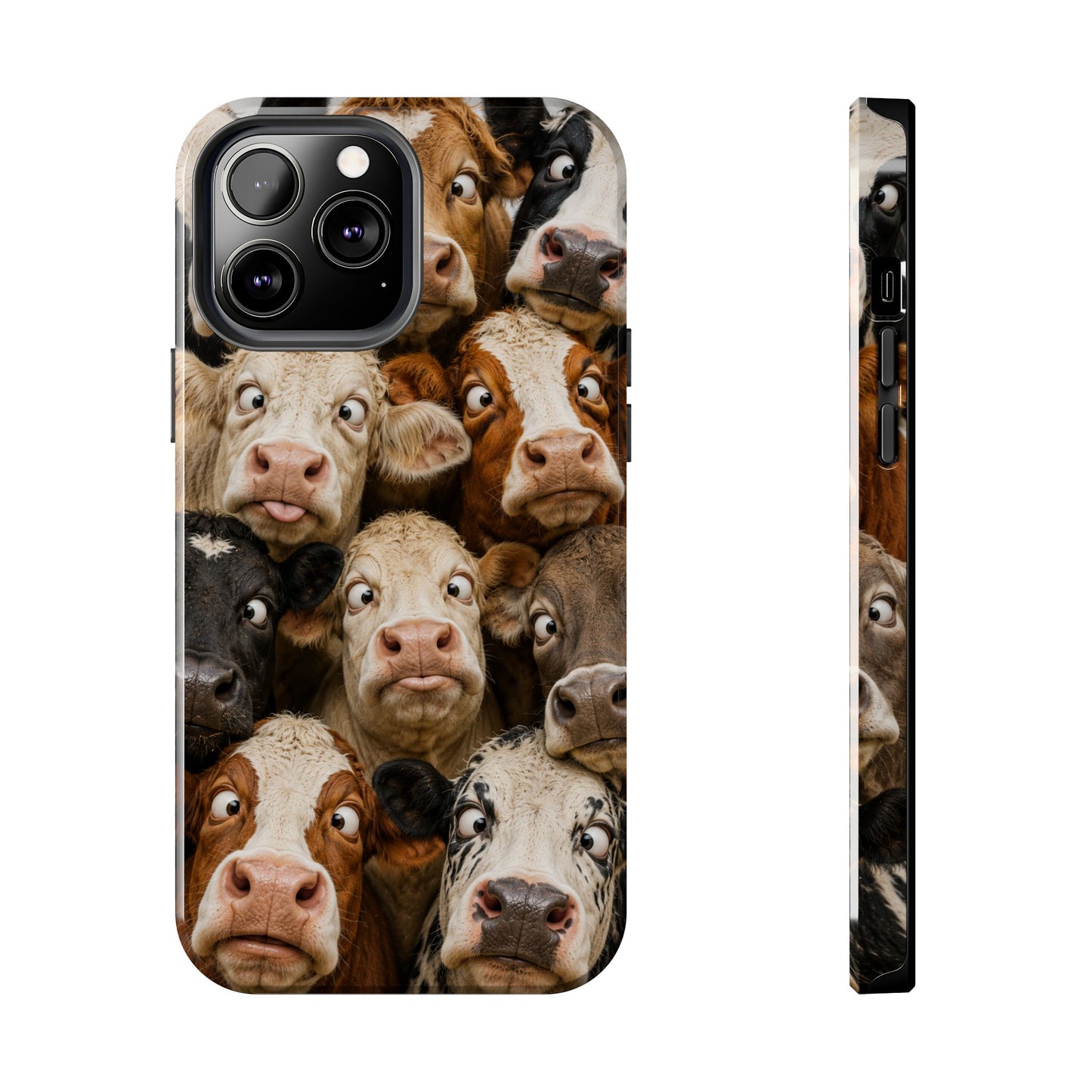 Cow Collage Tough Phone Case — Funny Farm Animal Protective Phone Cover