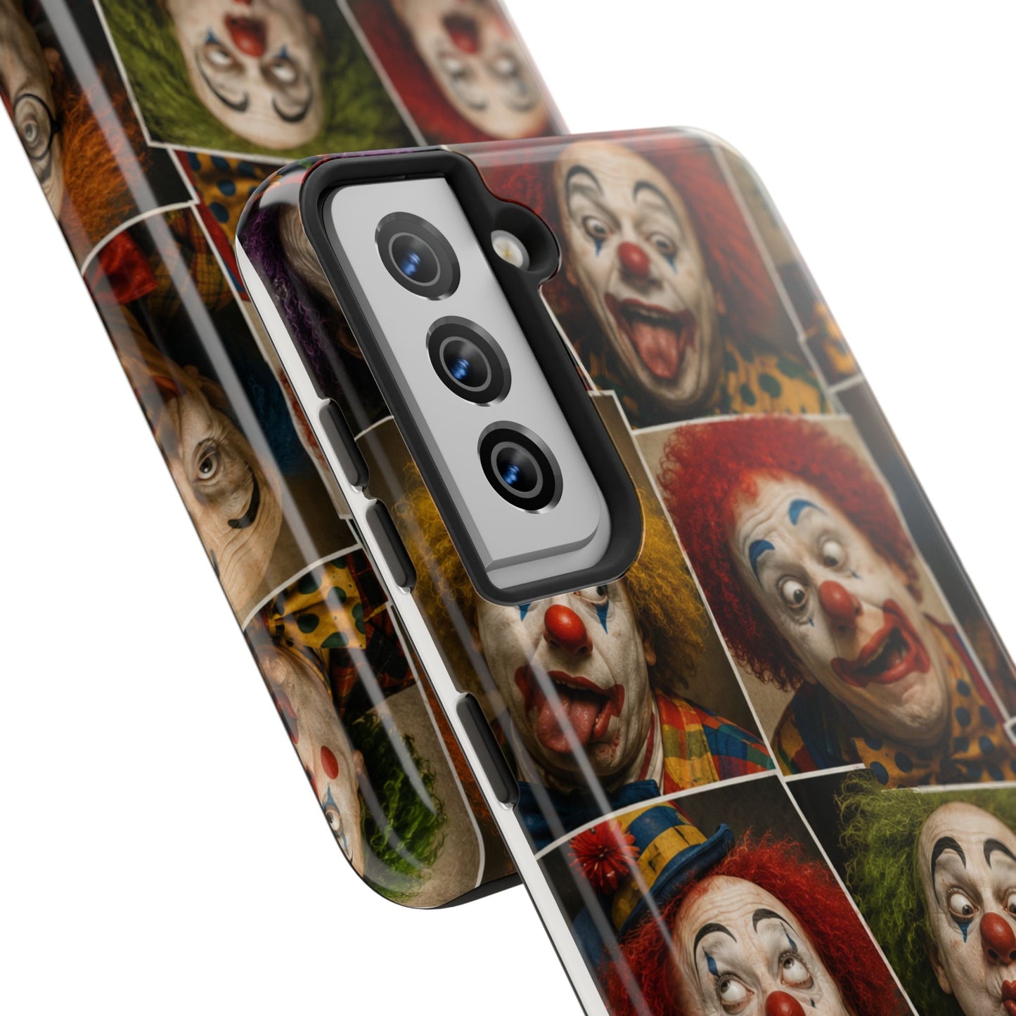 Clown Collage Tough Phone Case — Retro Carnival Horror Pattern