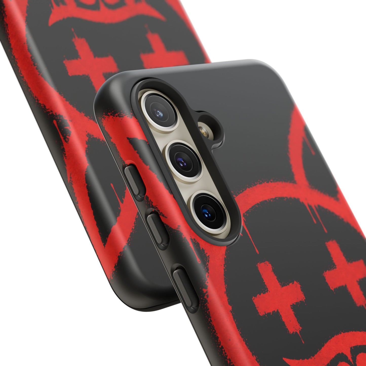 Phone Case - Metallic Souls Red Drip Smiley Graffiti Design