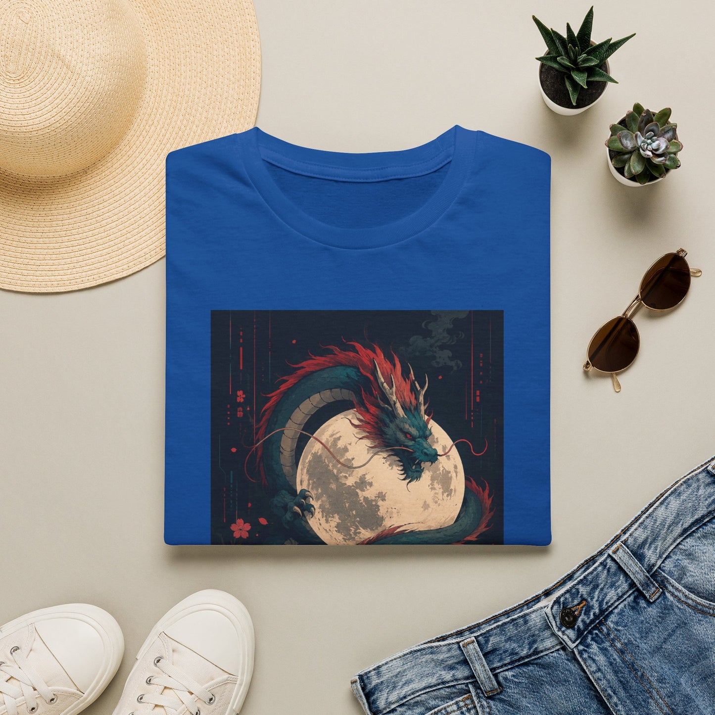 Dragon Moon T-Shirt — Mystical Japanese Serpent Design