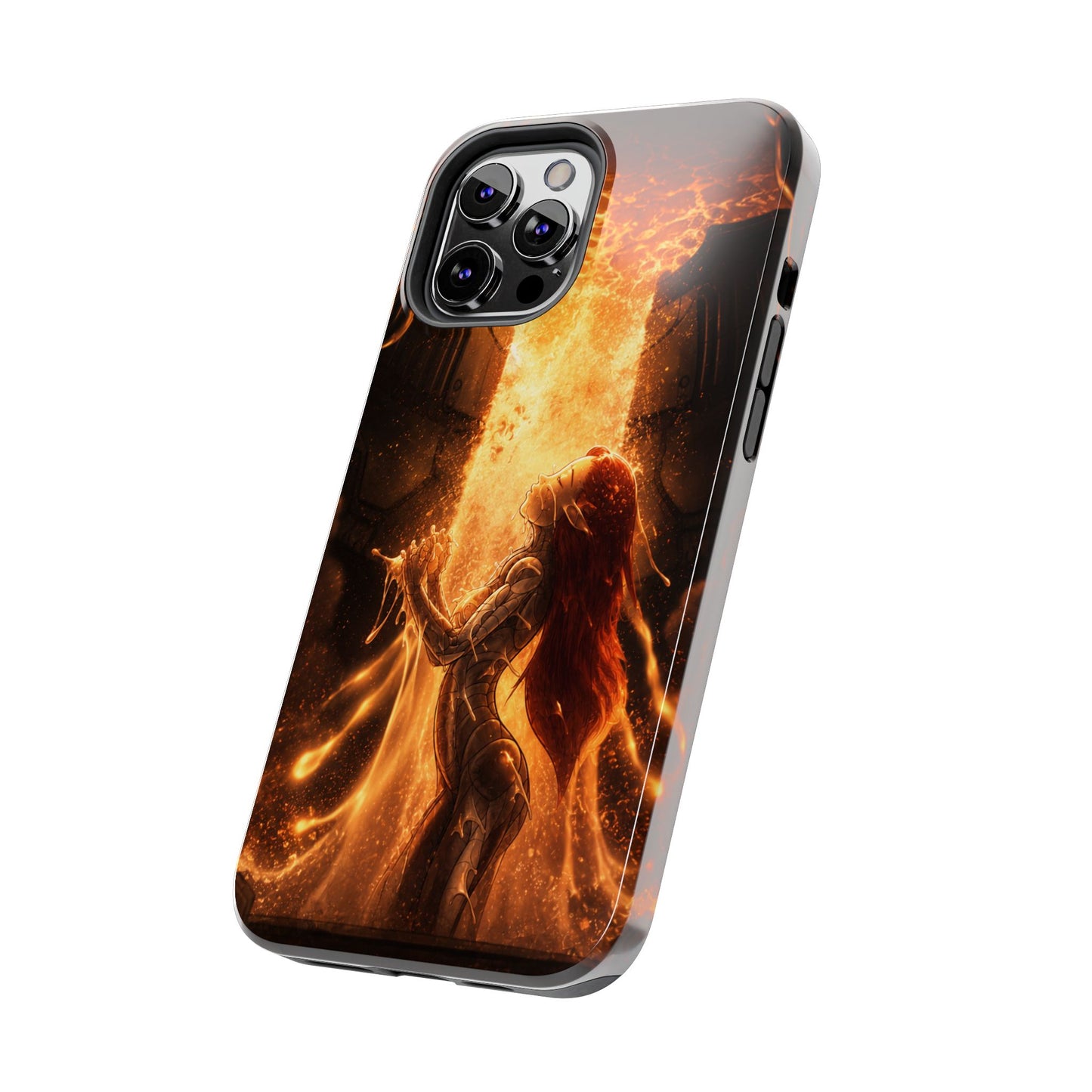 Fiery Phoenix Phone Case — Tough Protective iPhone Cover with Flame Warrior Art