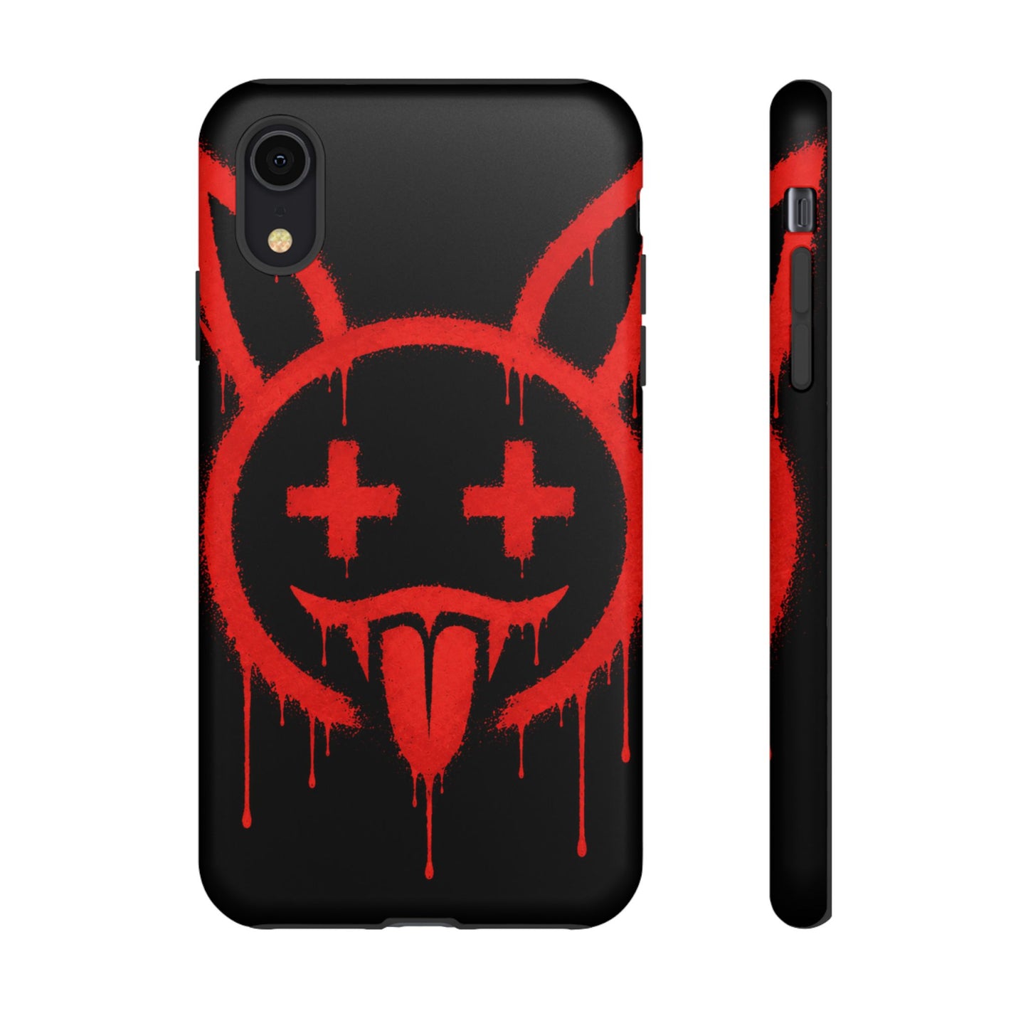 Phone Case - Metallic Souls Red Drip Smiley Graffiti Design