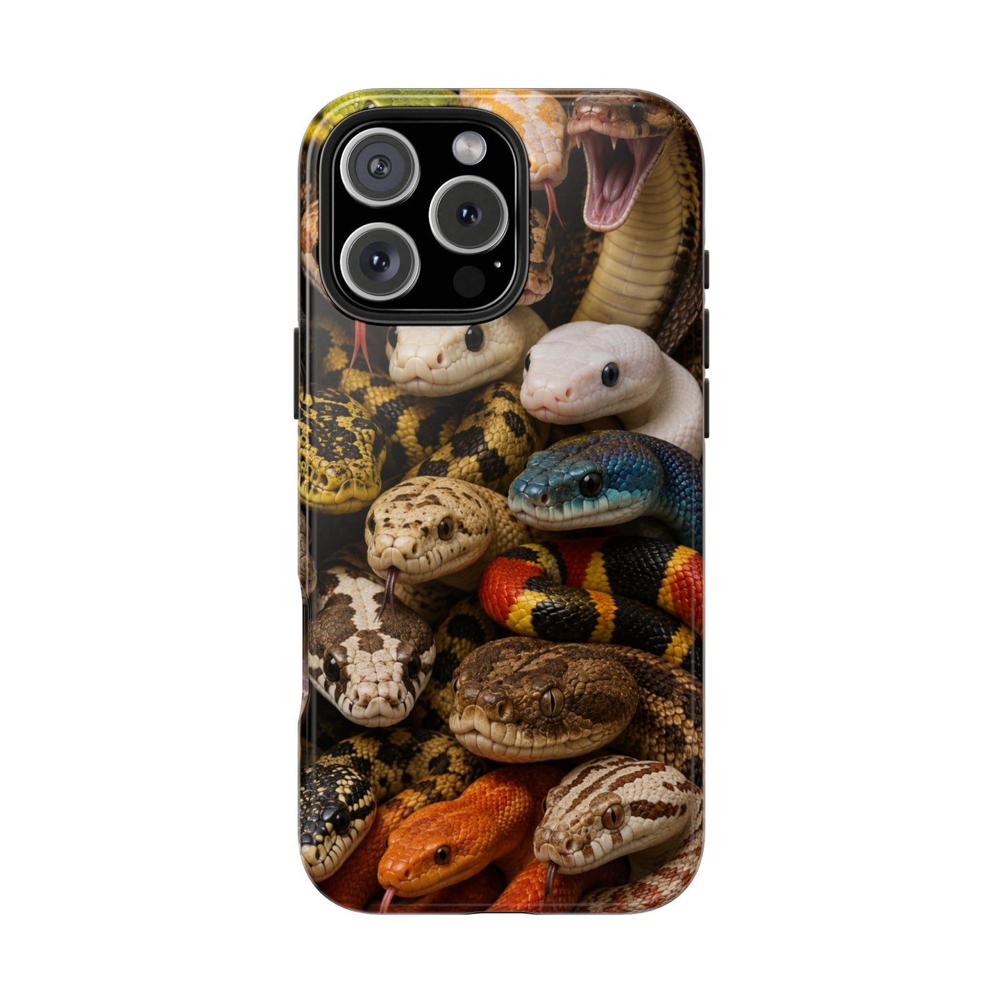 Snake Pattern Tough Phone Case — Colorful Snakes Protective Phone Cover