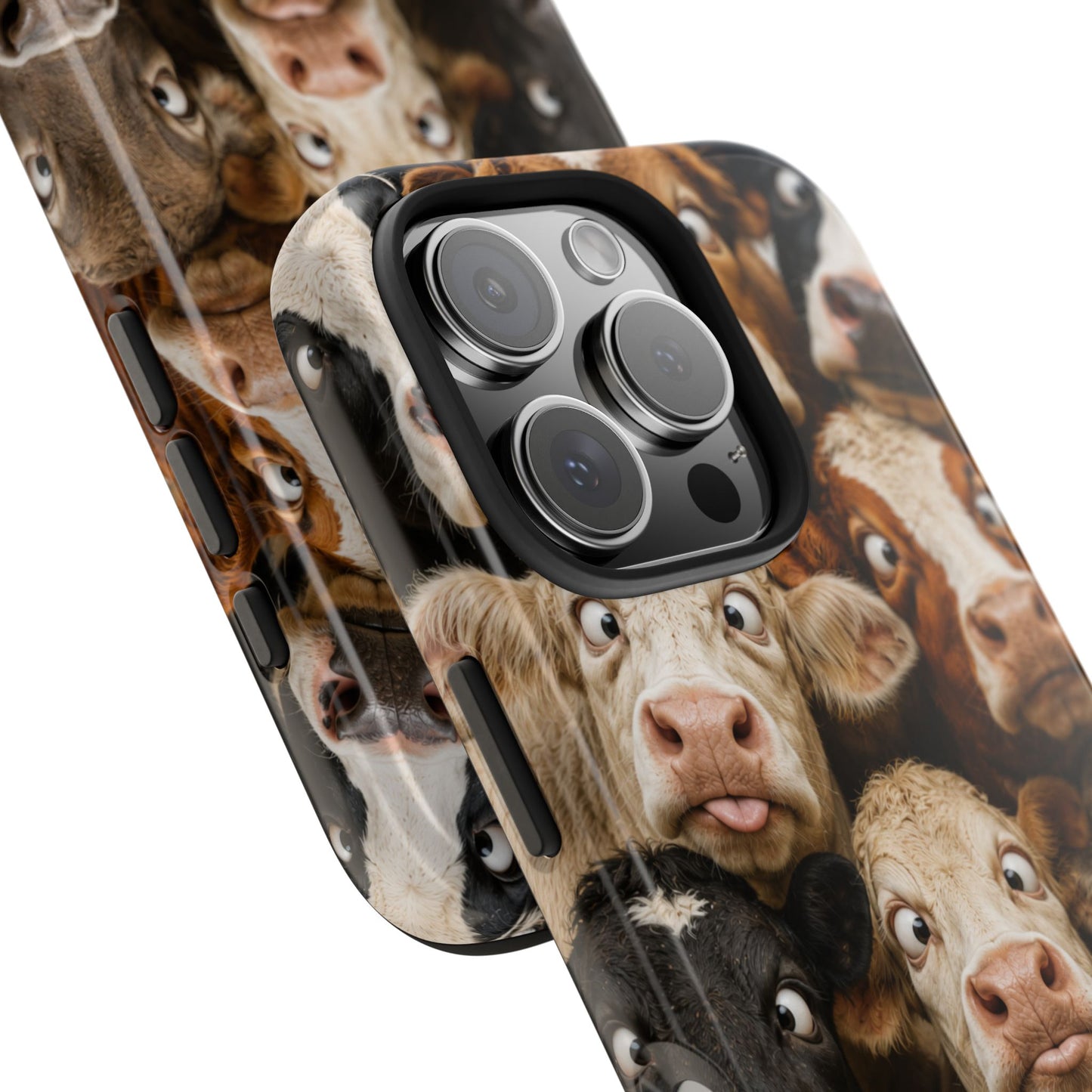 Cow Collage Tough Phone Case — Funny Farm Animal Protective Phone Cover