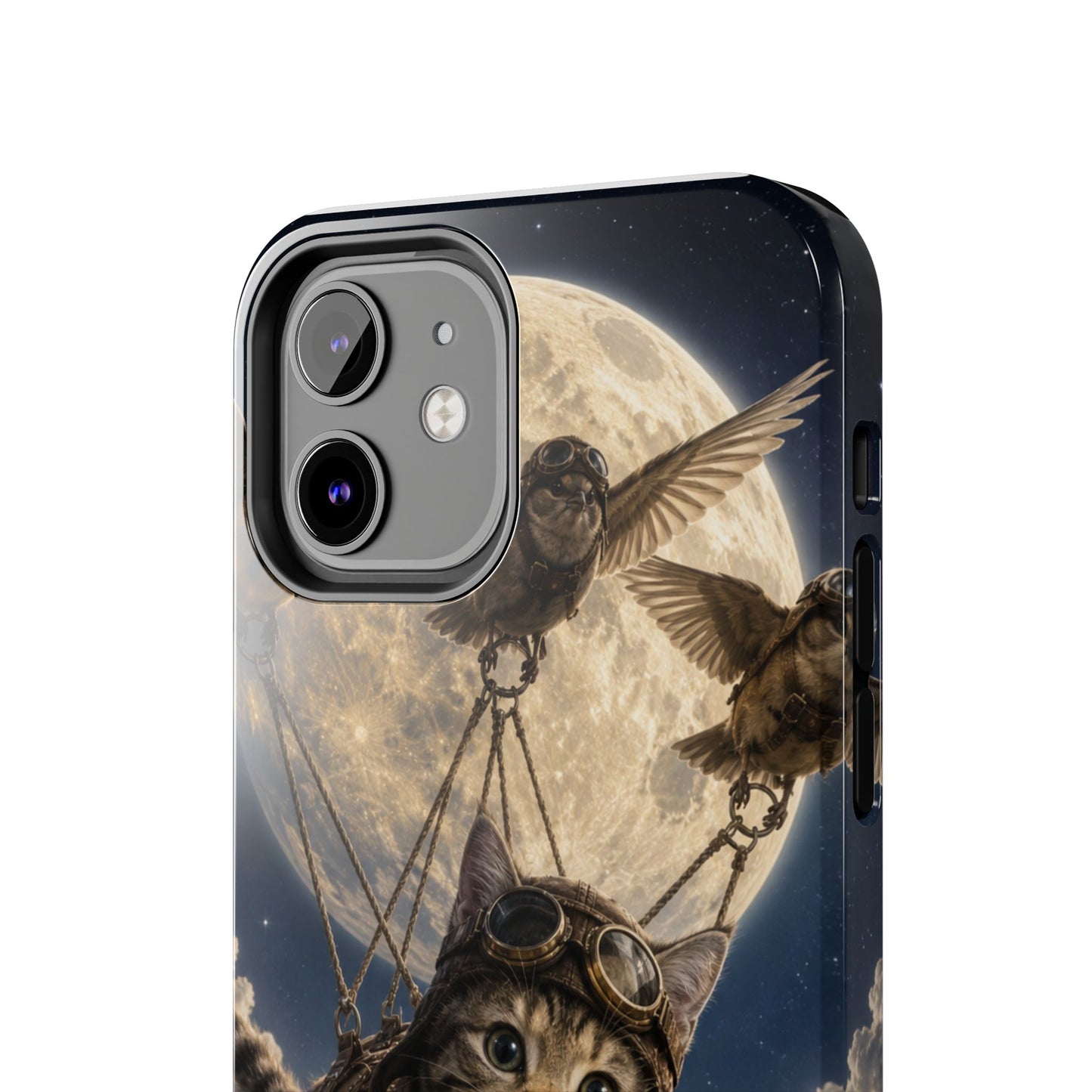 Cat Pilot Phone Case — Adventure Kitty Moonlit Flight Tough Protection