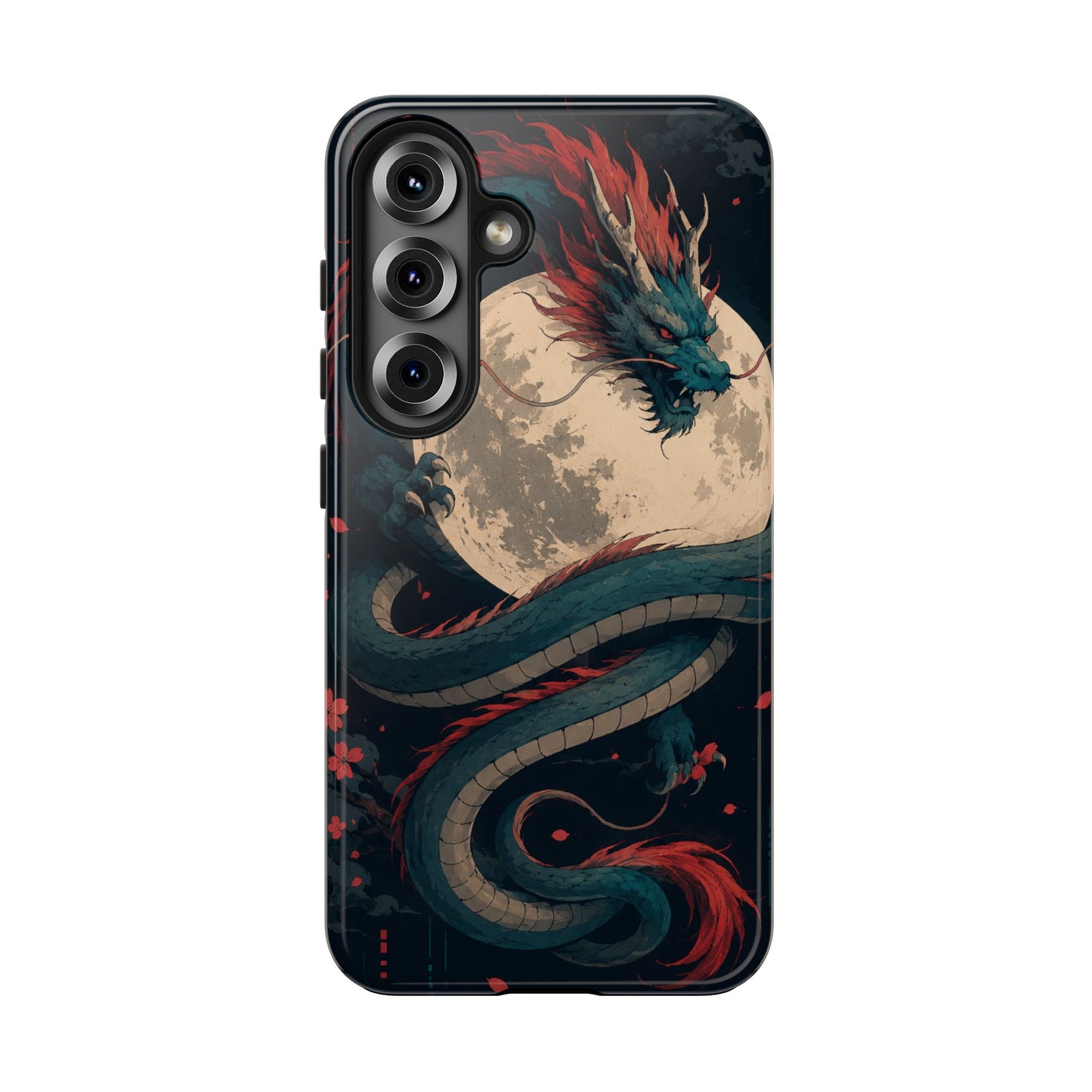 Dragon Moon Phone Case — Mythic Asian Serpent Design Tough Case