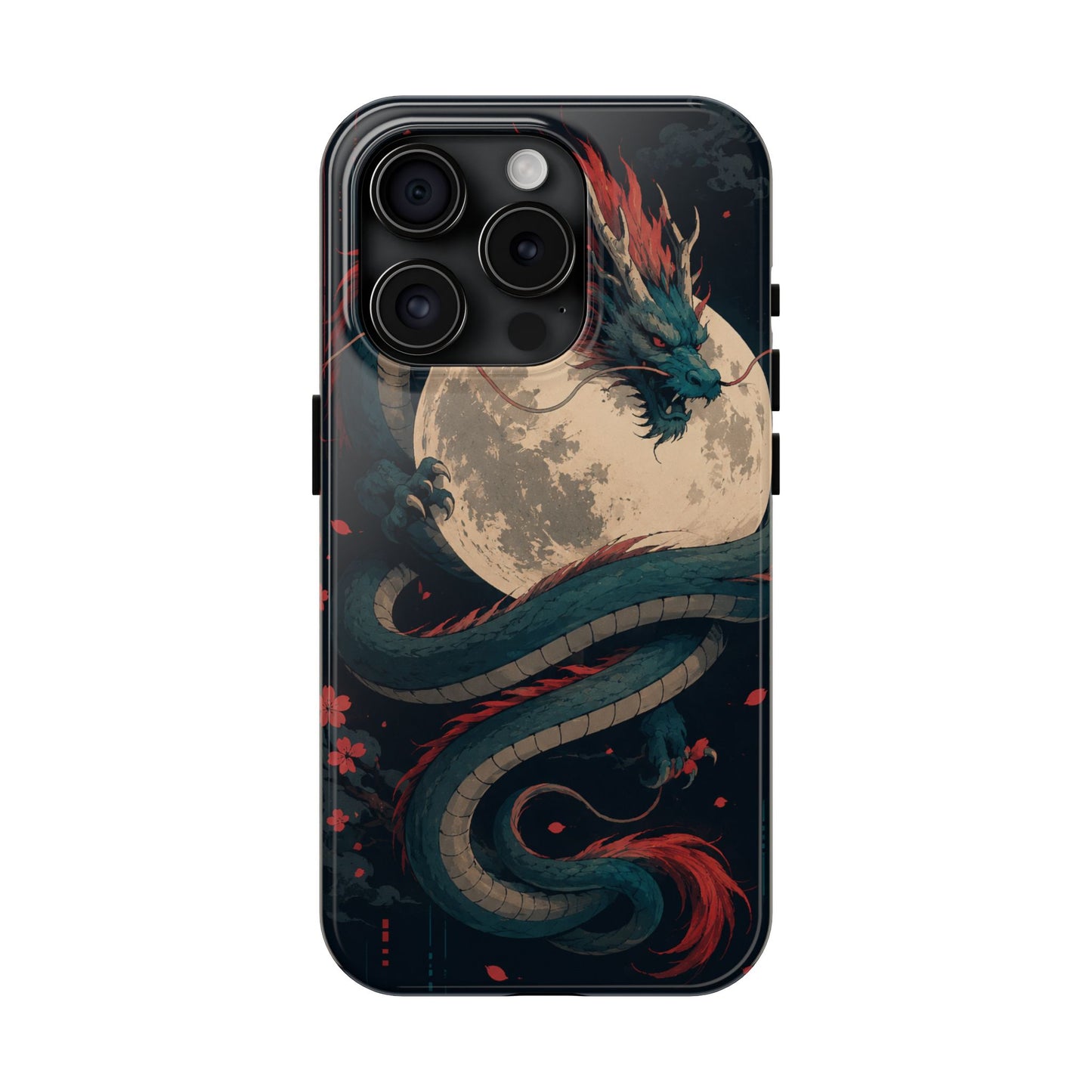 Dragon Moon Phone Case — Mythic Asian Serpent Design Tough Case