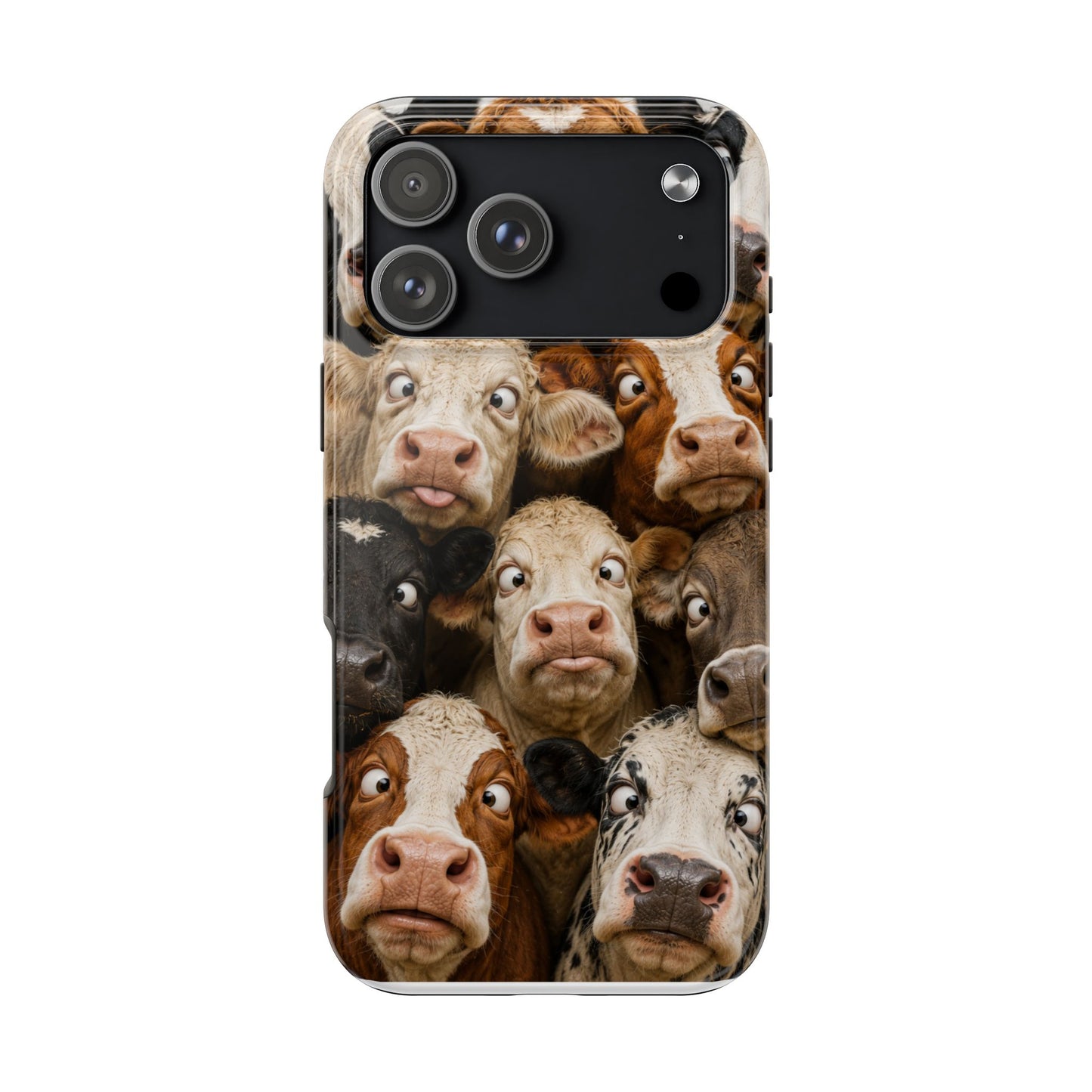 Cow Collage Tough Phone Case — Funny Farm Animal Protective Phone Cover
