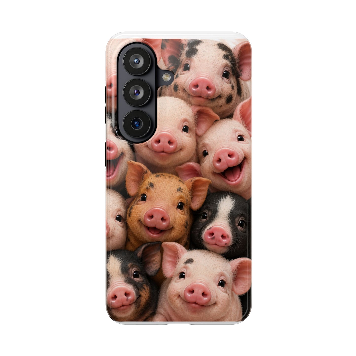 Pig Faces Tough Phone Case — Cute Farm Animal iPhone Protective Cover