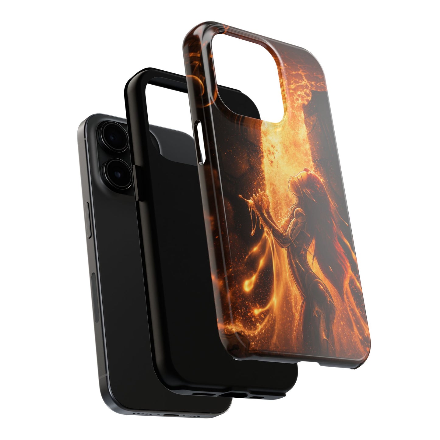 Fiery Phoenix Phone Case — Tough Protective iPhone Cover with Flame Warrior Art