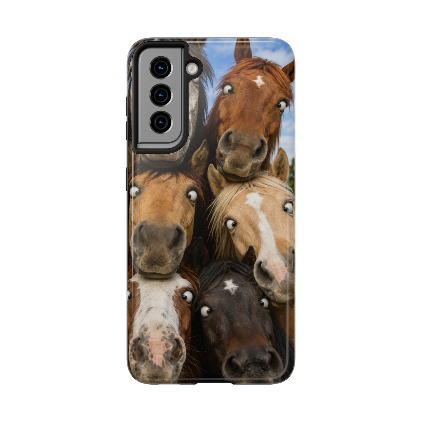 Horse Herd Phone Case — Funny Goofy Horses Tough Protective Cover