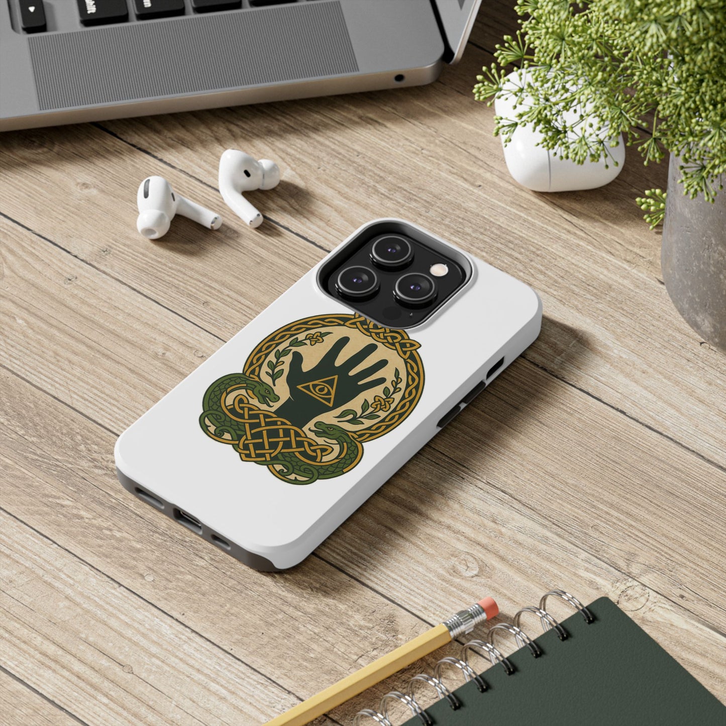 Celtic Eye of Providence Tough Phone Case — Protective Mythic Hand Design