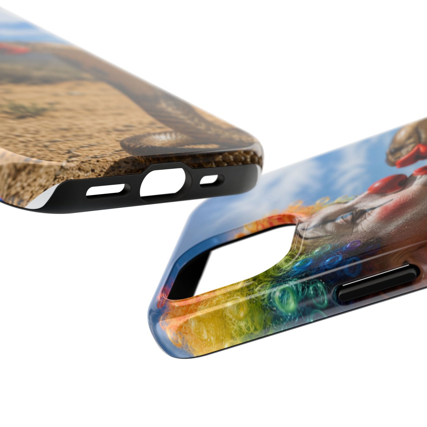 Clown & Cobra Tough Phone Case — Funny Kiss Design, Shockproof Protective Cover