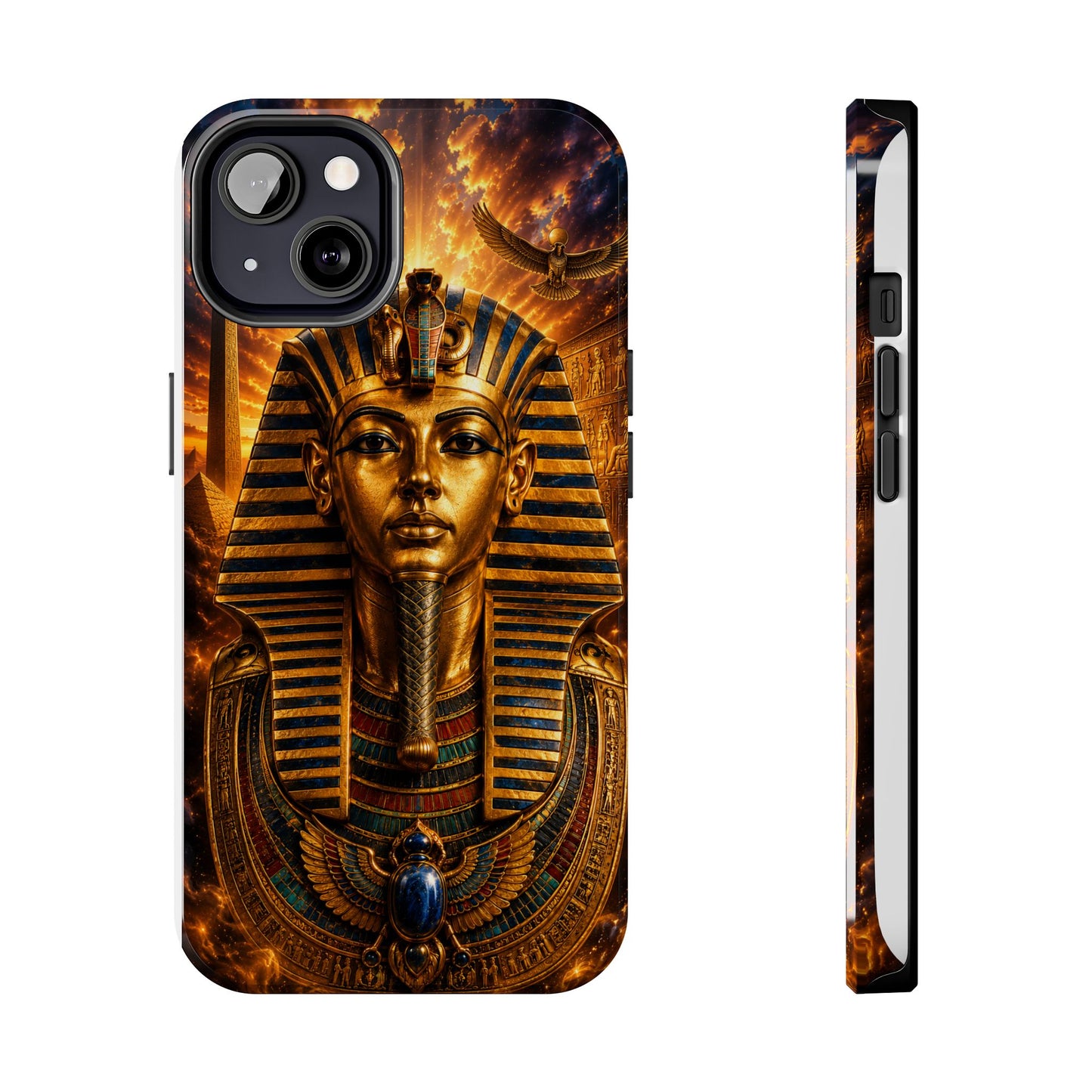 Egyptian Pharaoh Tough Phone Case — Protective Golden Tutankhamun Design