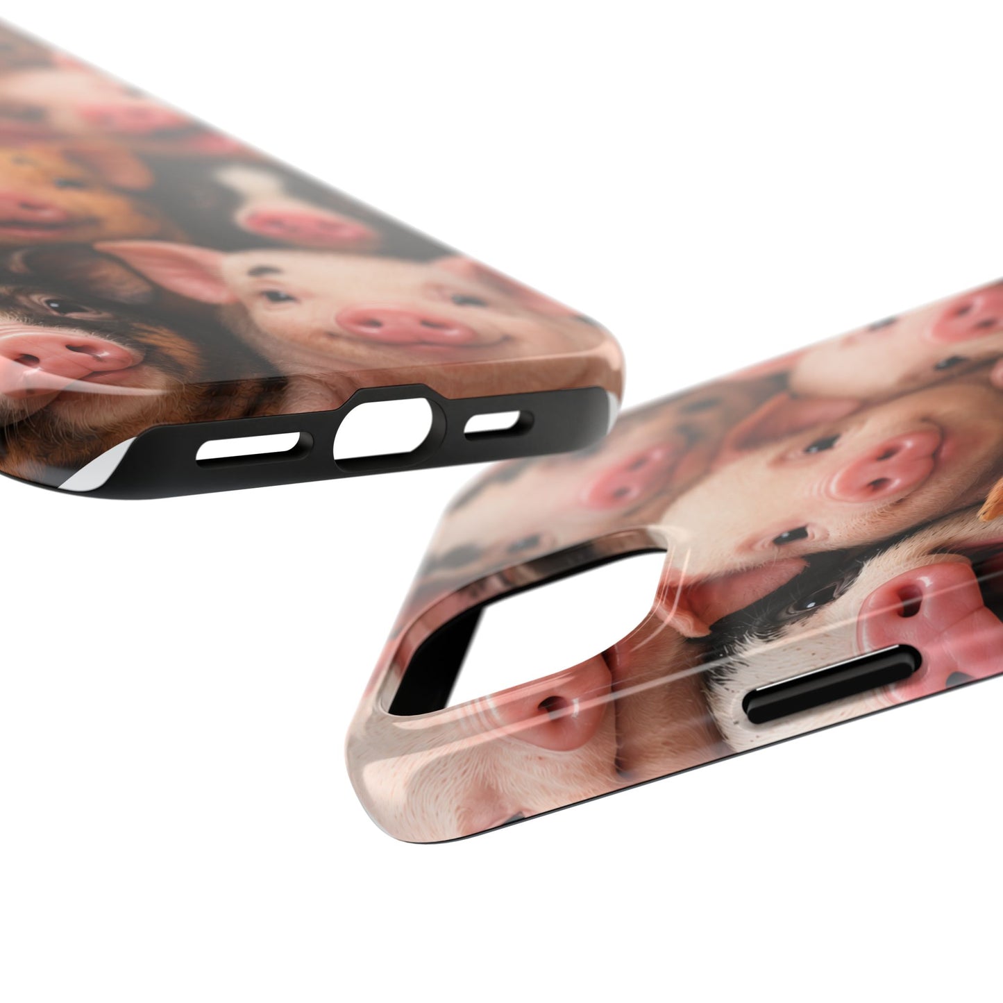 Pig Faces Tough Phone Case — Cute Farm Animal iPhone Protective Cover