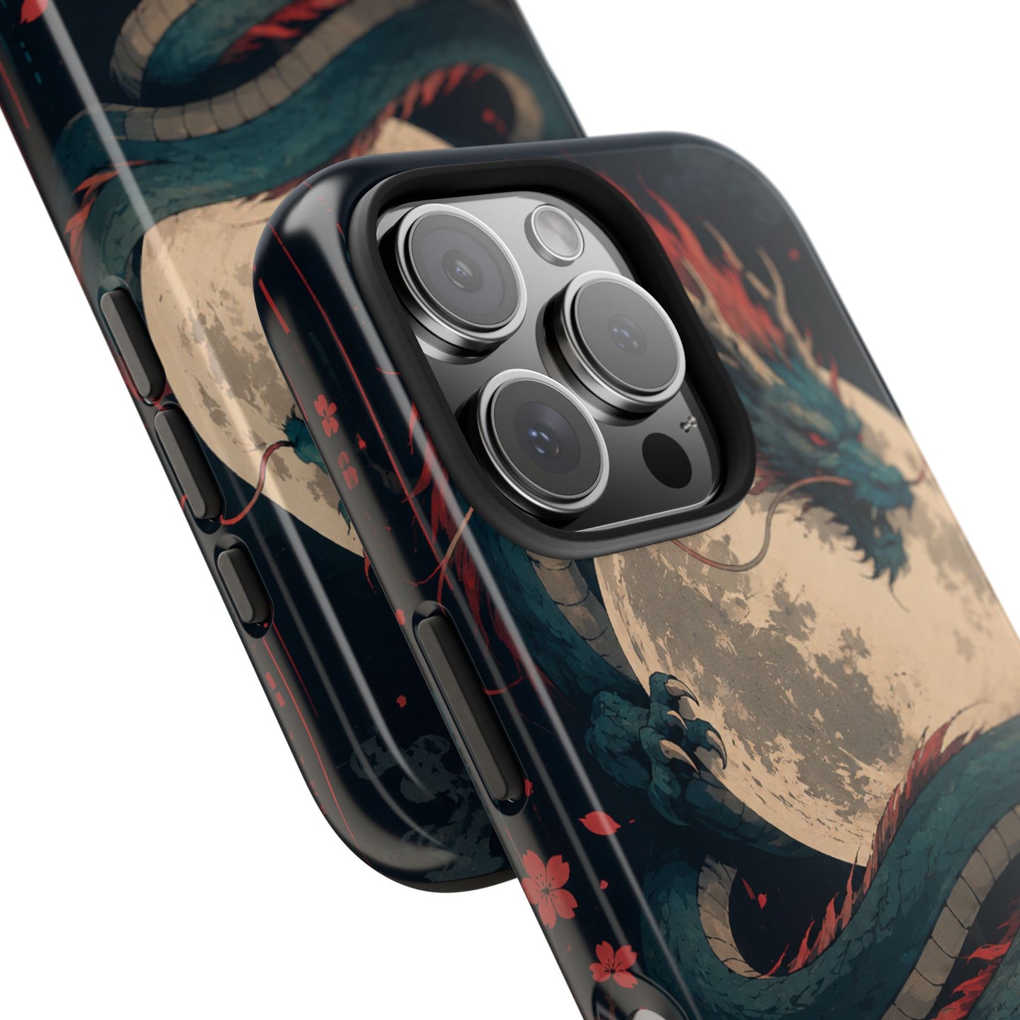 Dragon Moon Phone Case — Mythic Asian Serpent Design Tough Case