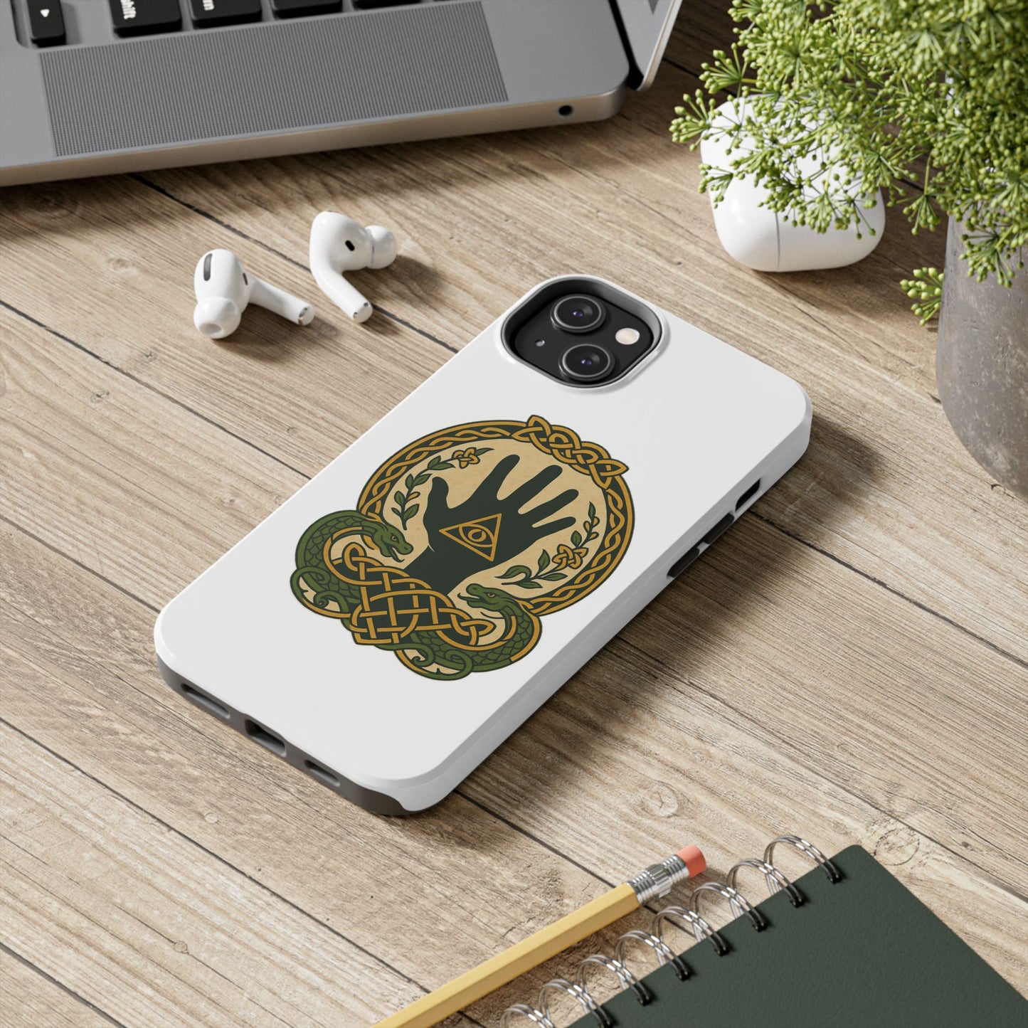 Celtic Eye of Providence Tough Phone Case — Protective Mythic Hand Design