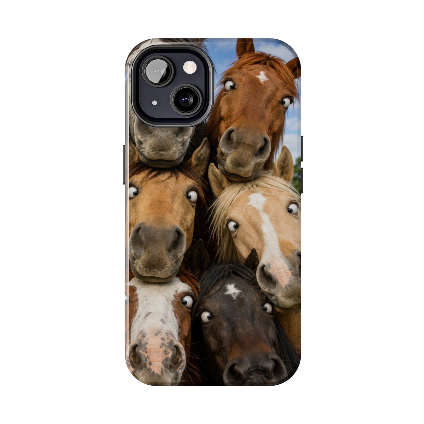 Horse Herd Phone Case — Funny Goofy Horses Tough Protective Cover