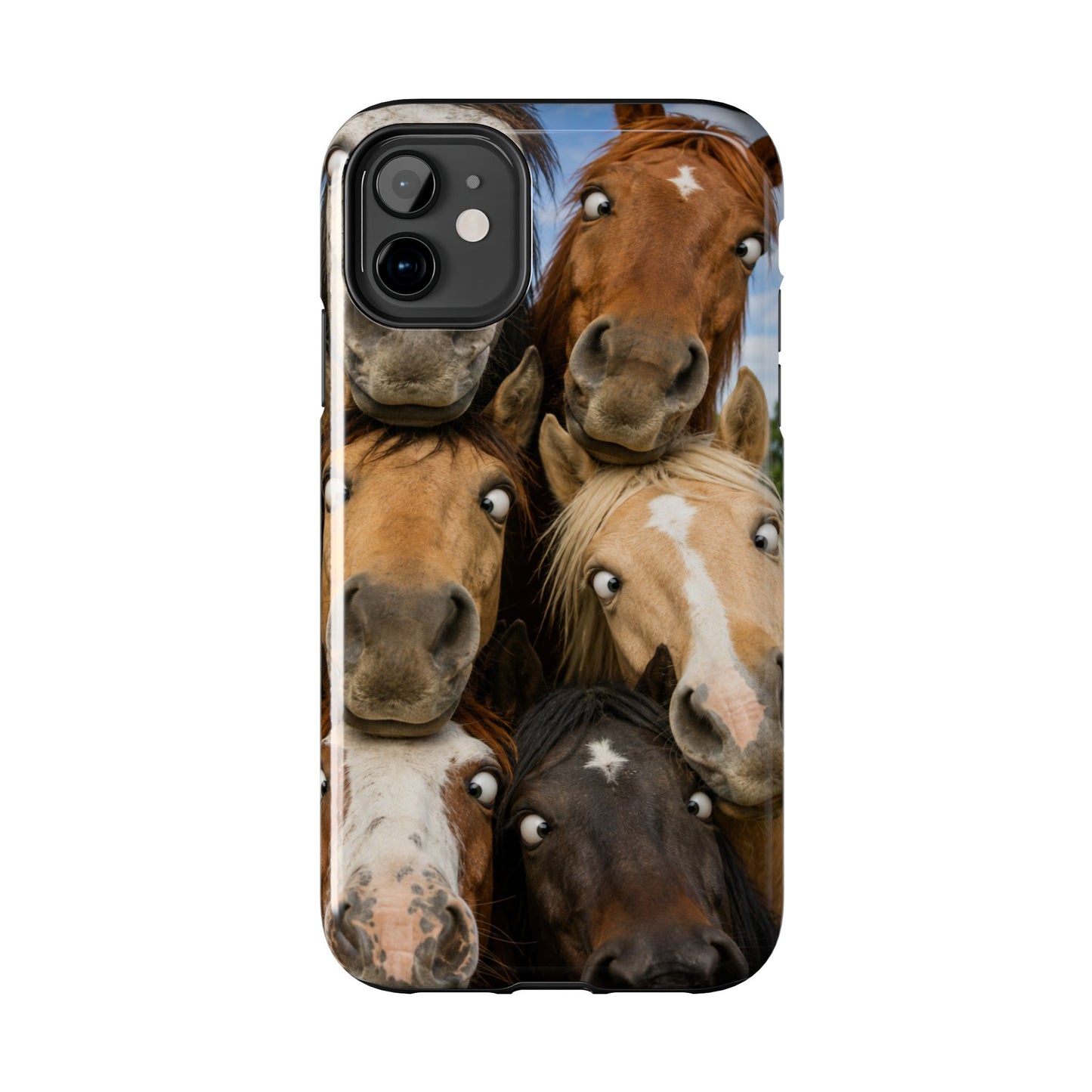 Horse Herd Phone Case — Funny Goofy Horses Tough Protective Cover