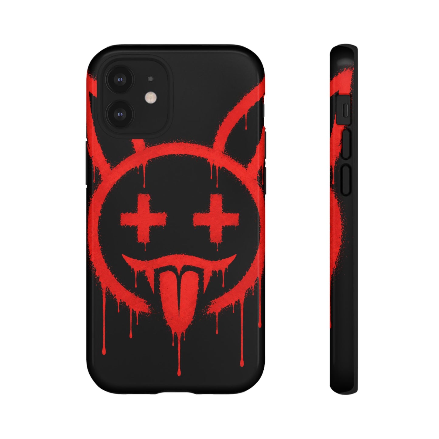 Phone Case - Metallic Souls Red Drip Smiley Graffiti Design