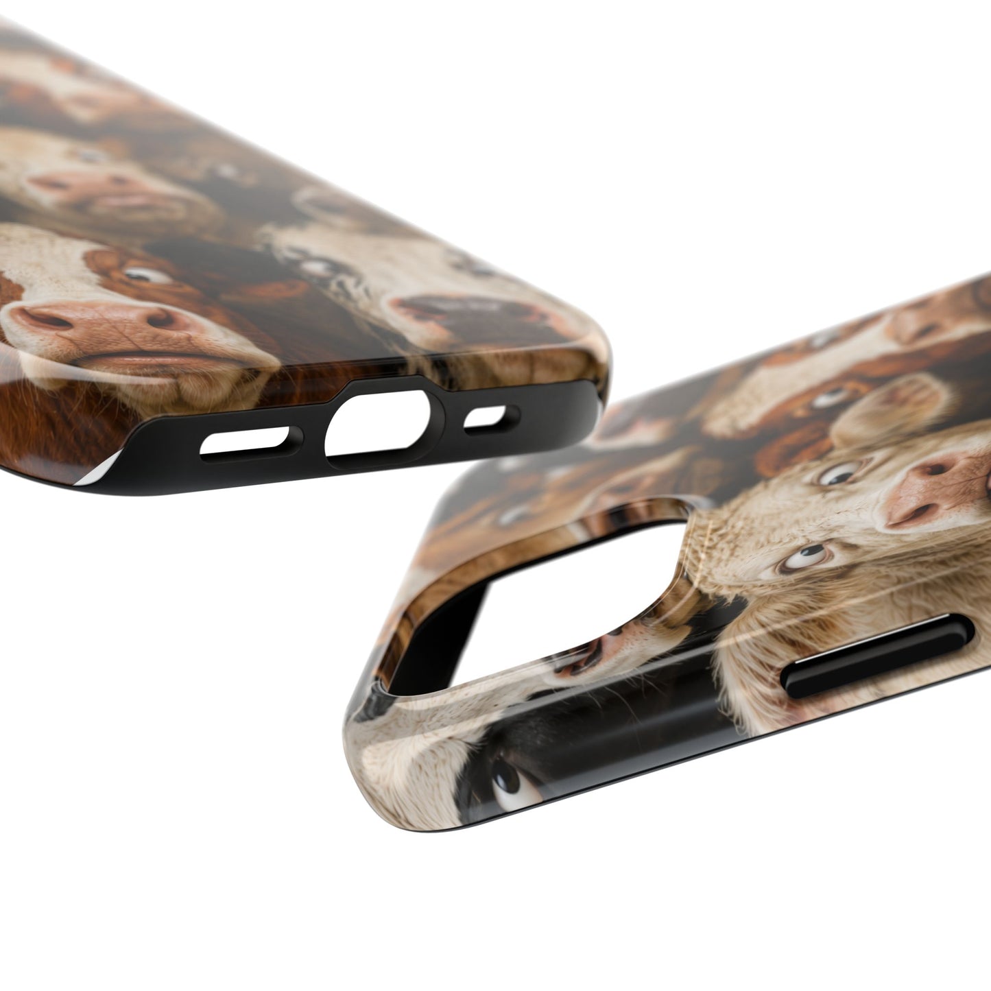 Cow Collage Tough Phone Case — Funny Farm Animal Protective Phone Cover