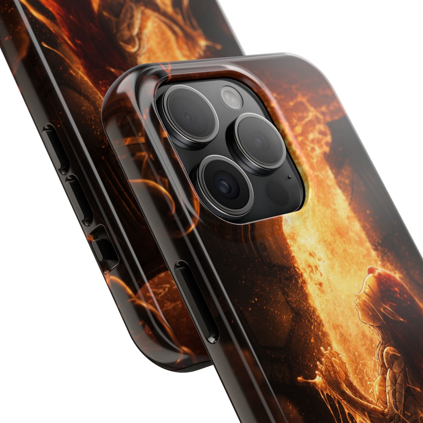 Fiery Phoenix Phone Case — Tough Protective iPhone Cover with Flame Warrior Art