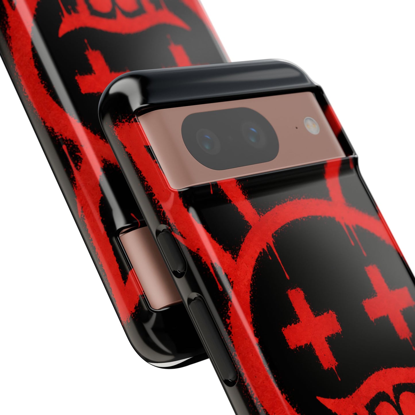 Phone Case - Metallic Souls Red Drip Smiley Graffiti Design