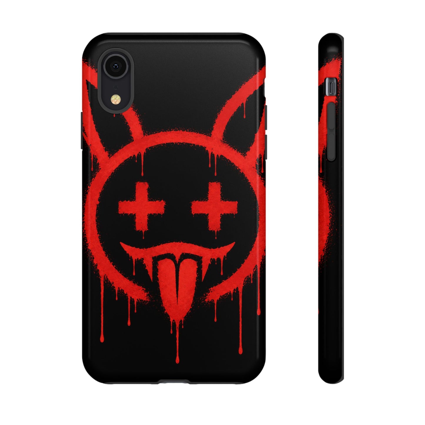 Phone Case - Metallic Souls Red Drip Smiley Graffiti Design