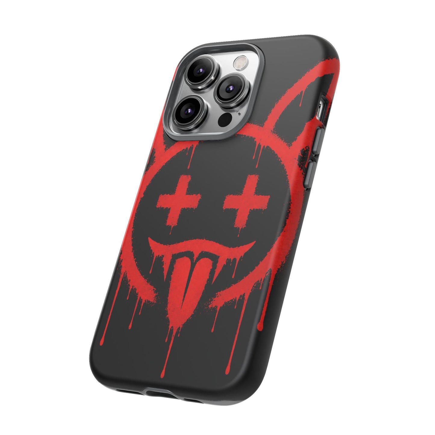 Phone Case - Metallic Souls Red Drip Smiley Graffiti Design