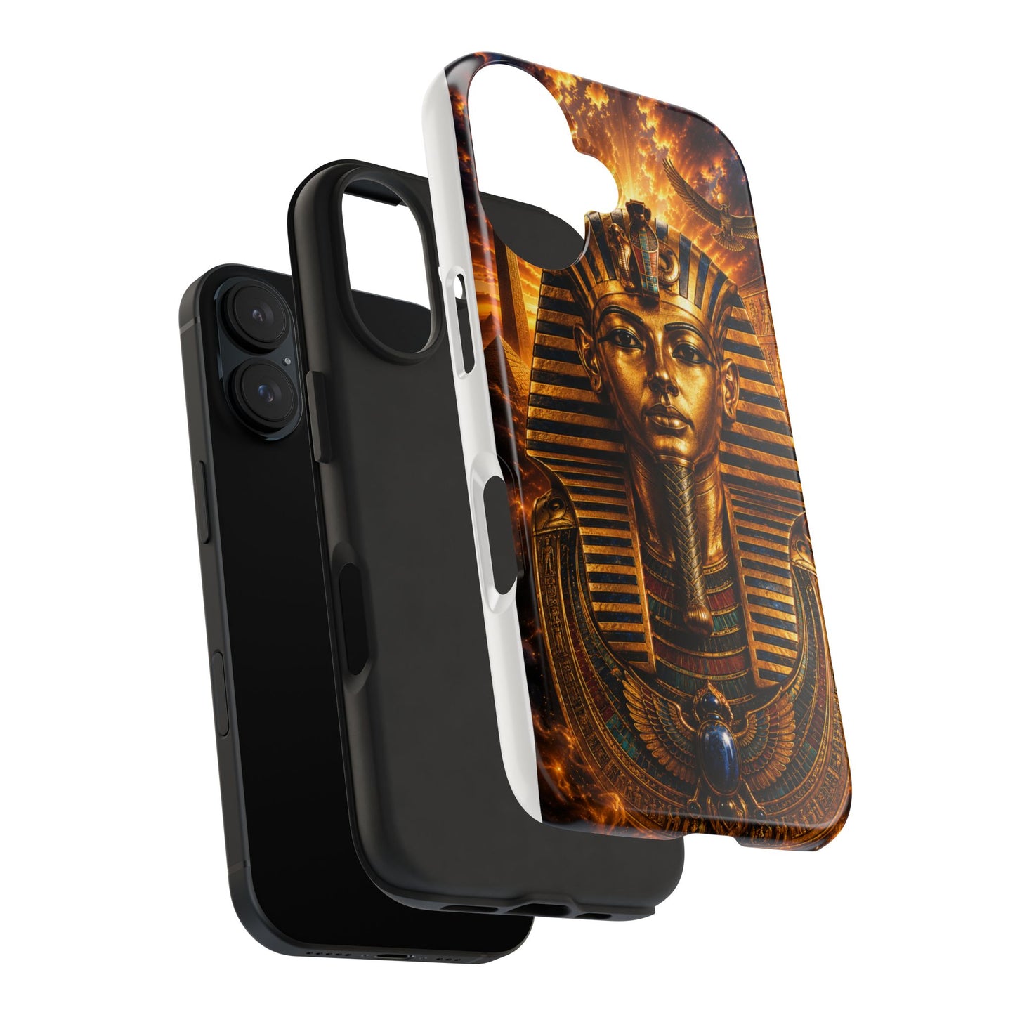 Egyptian Pharaoh Tough Phone Case — Protective Golden Tutankhamun Design