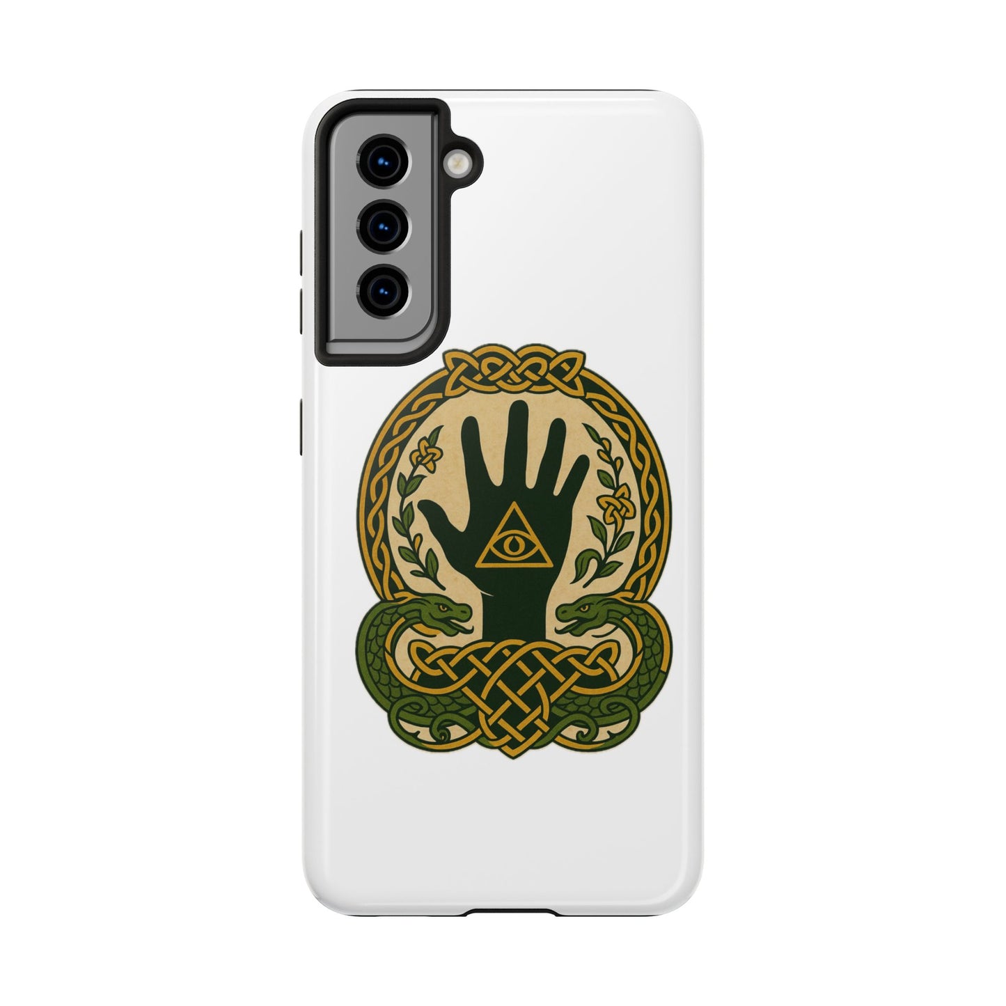 Celtic Eye of Providence Tough Phone Case — Protective Mythic Hand Design