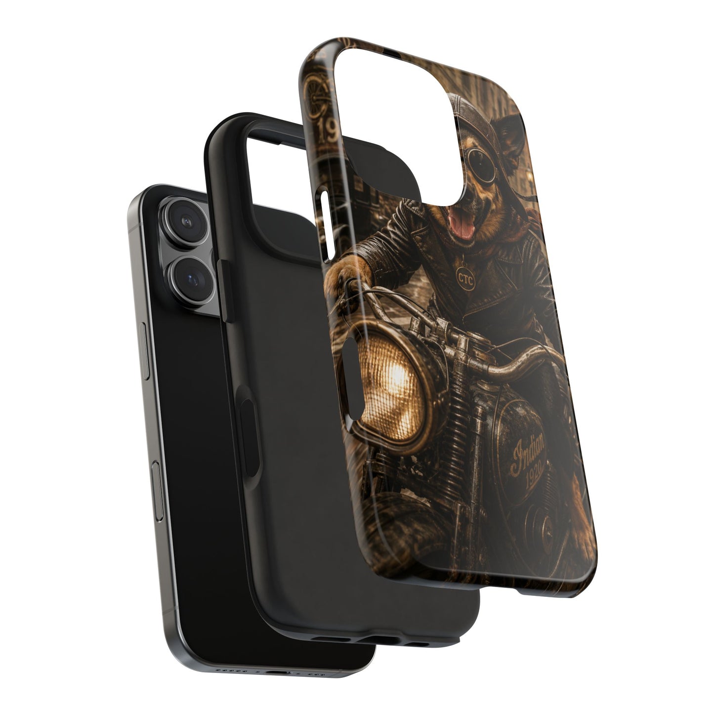 Phone Case — Biker Dog Riding Motorcycle Protective Tough Cover