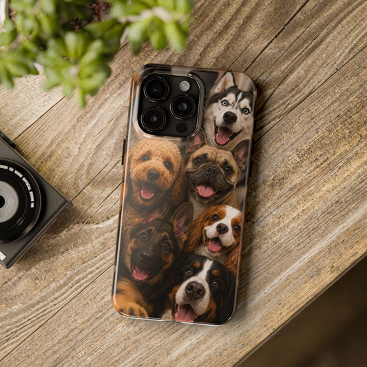 Tough Phone Case for Dog Lovers - Happy Dogs Collage Protective Cover