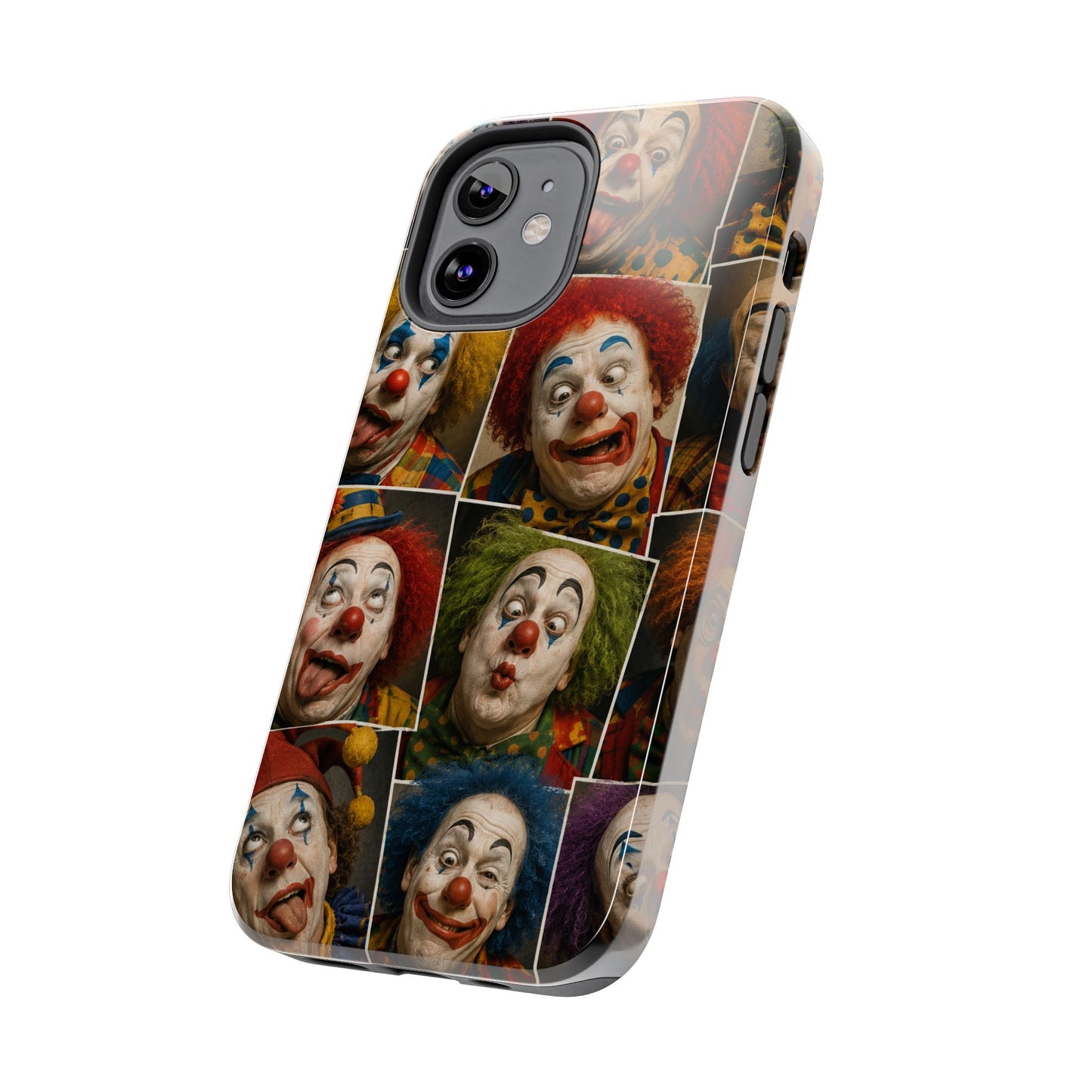 Clown Collage Tough Phone Case — Retro Carnival Horror Pattern