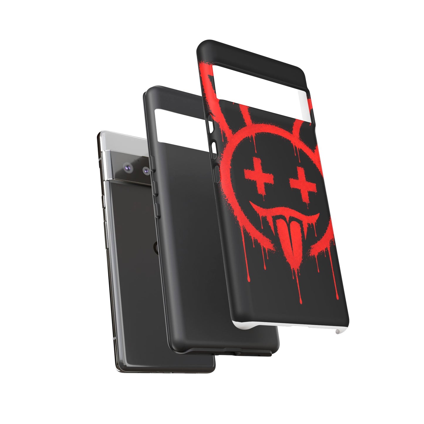 Phone Case - Metallic Souls Red Drip Smiley Graffiti Design