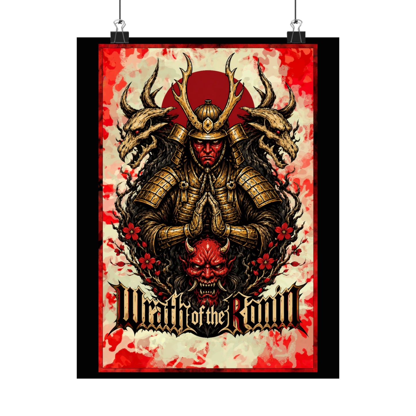 Samurai Wrath Poster — 'Wrath of the Ronin' Matte Vertical Art Print